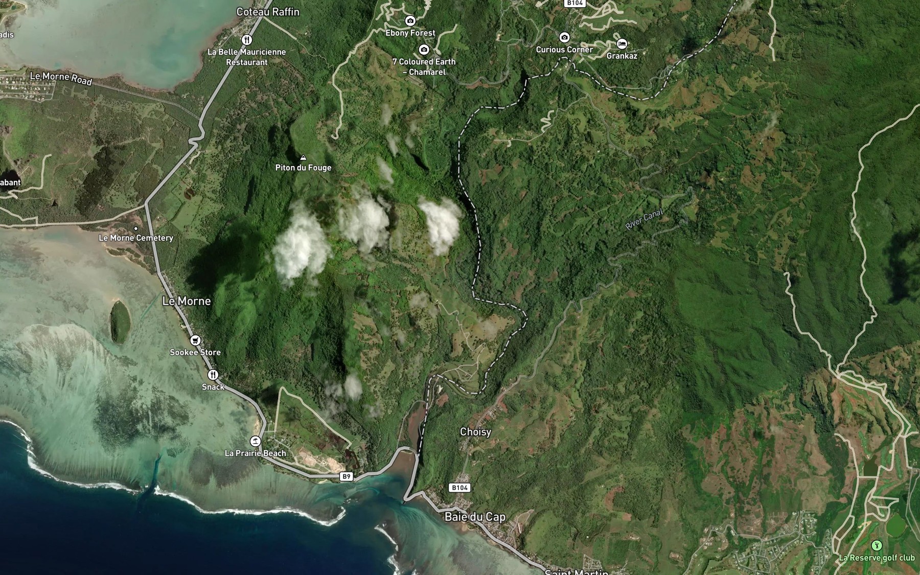 Satellite map of the Le Canal