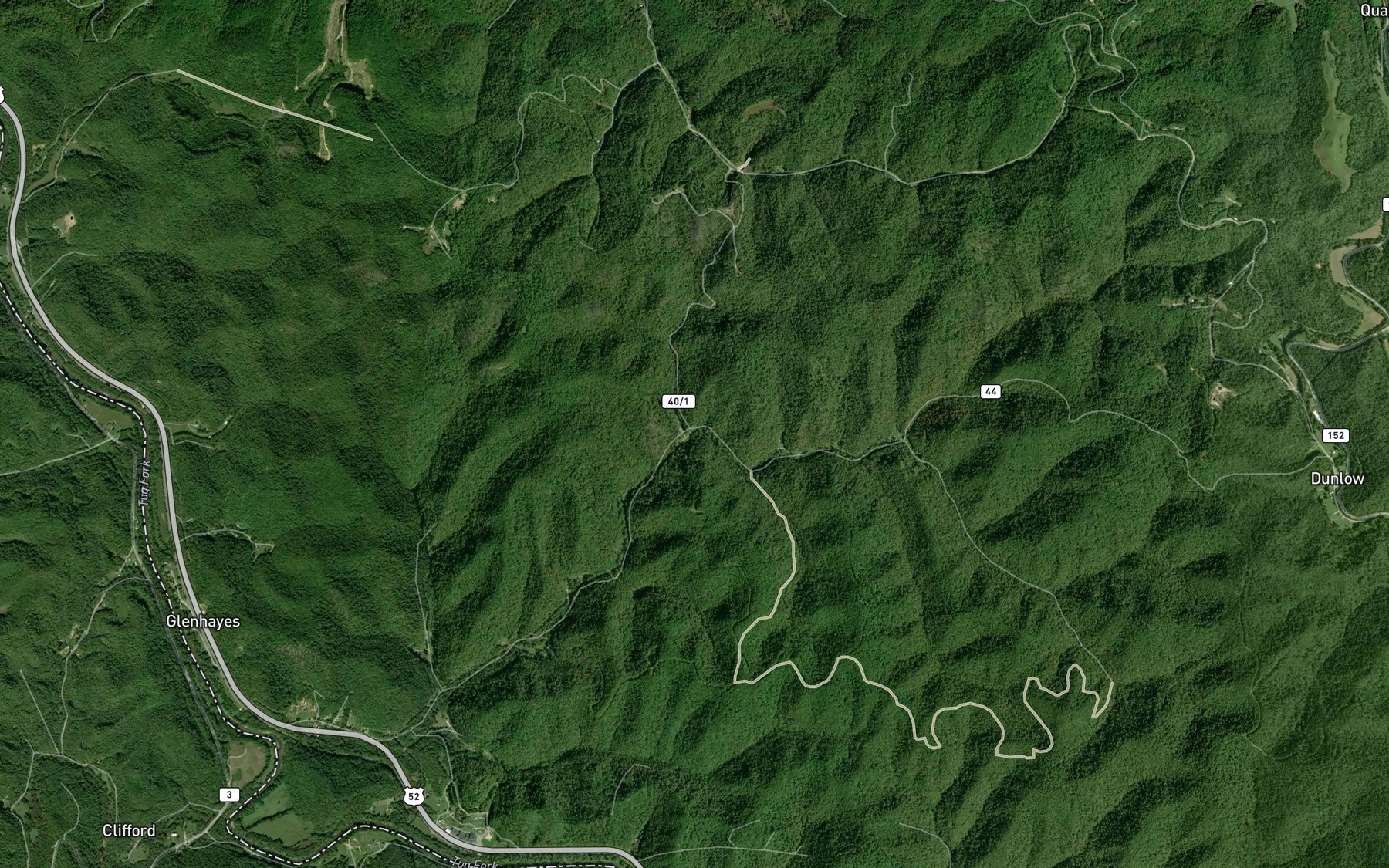 Satellite map of the Wolfpen Branch