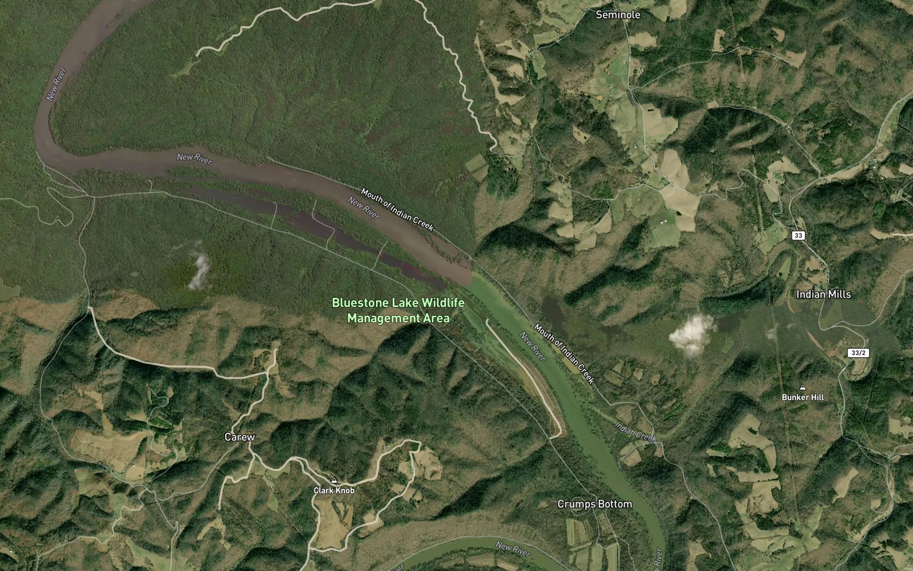 Satellite map of the Joshuas Run