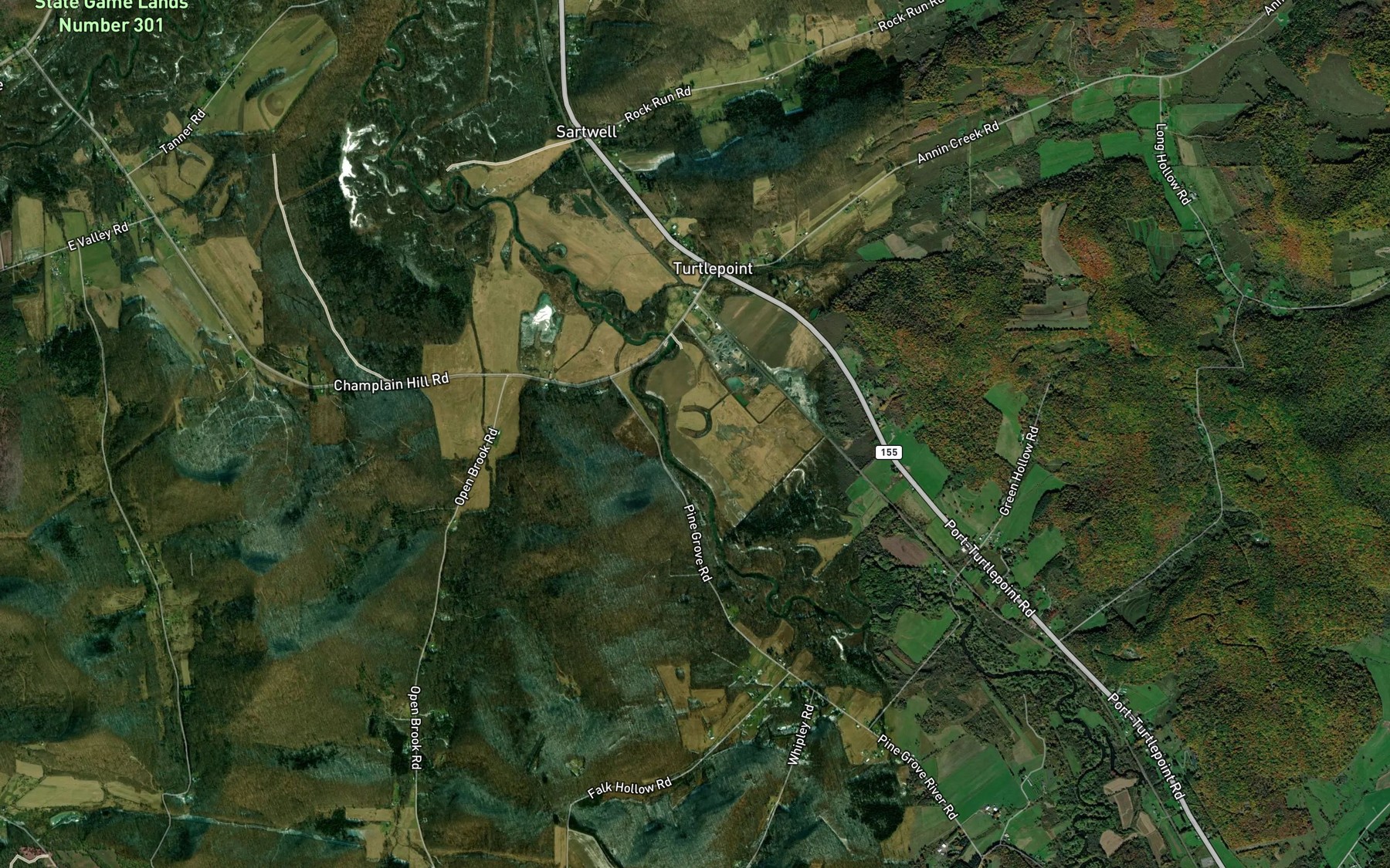 Satellite map of the Simpson Cove