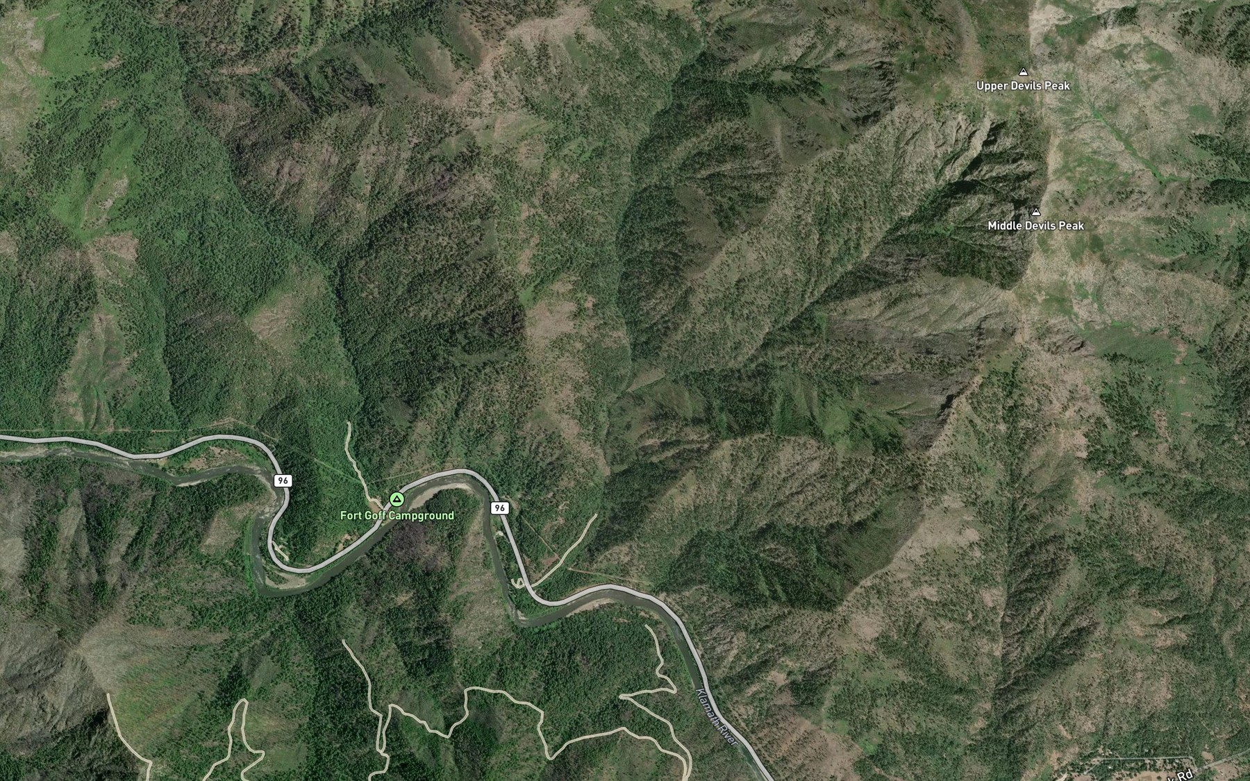 Satellite map of the East Fork Portuguese Creek