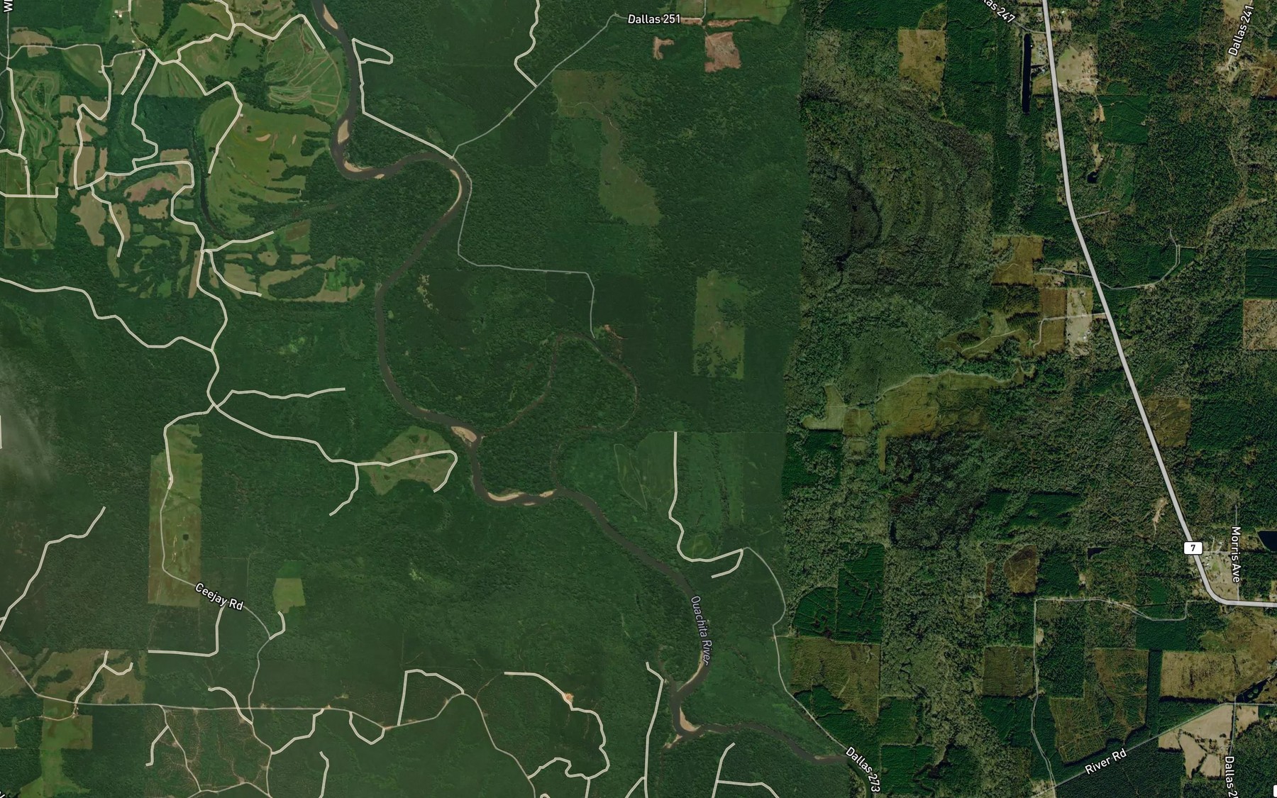 Satellite map of the Beach Branch