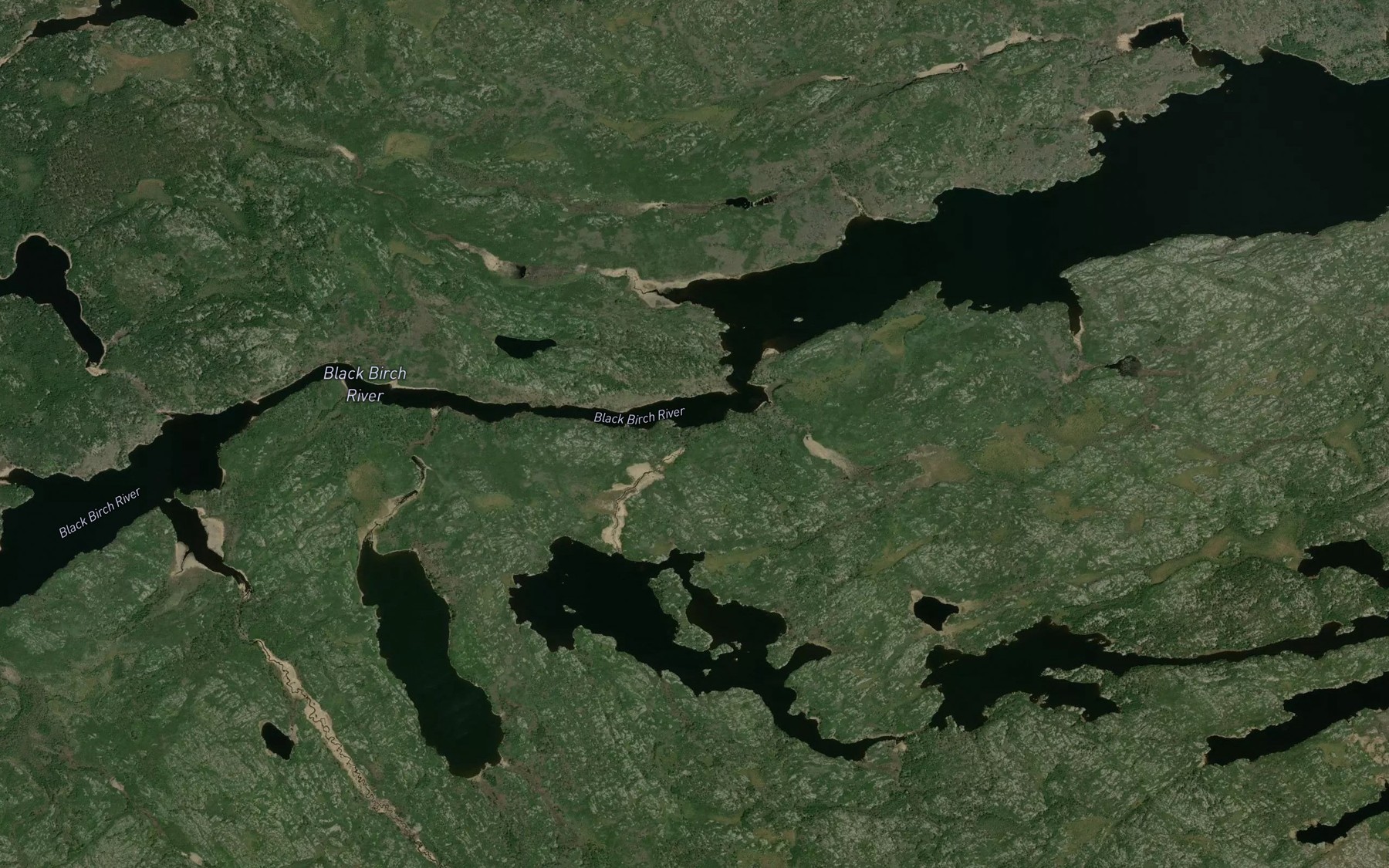 Satellite map of the Black Birch River