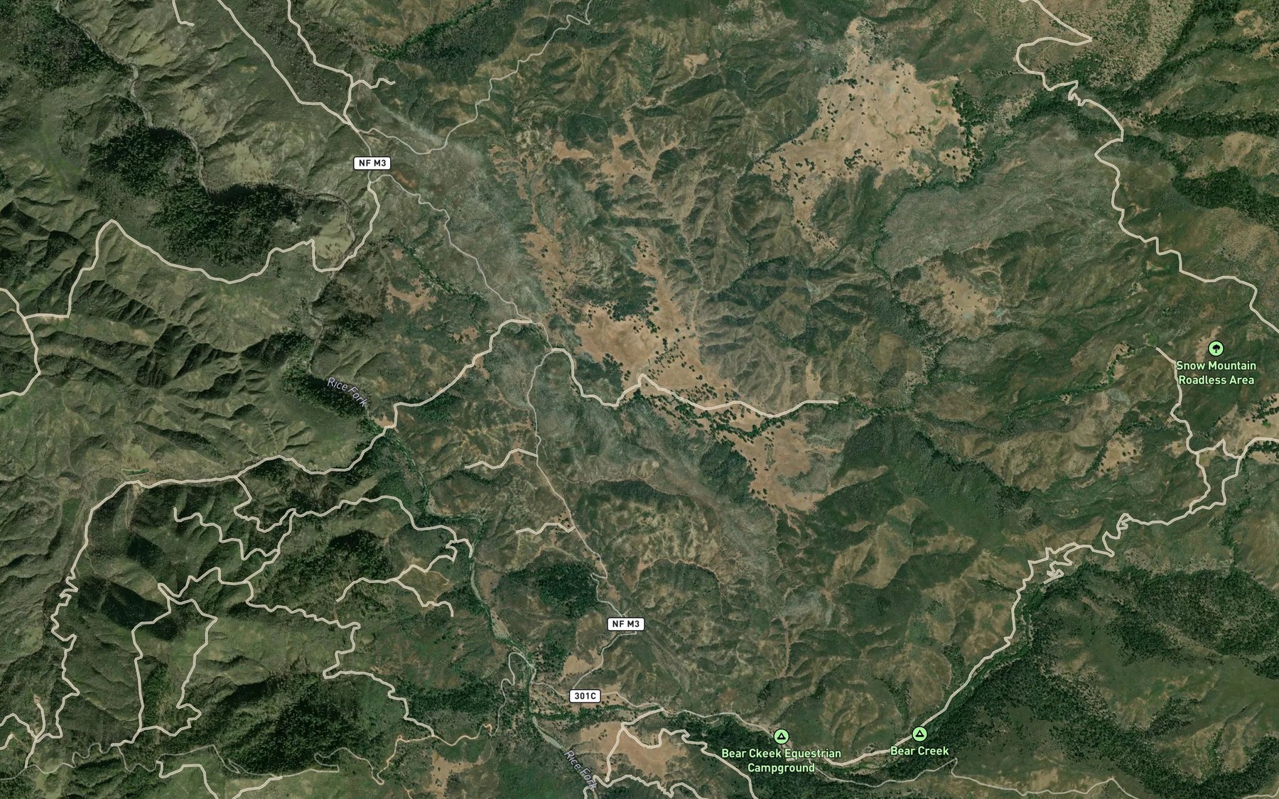 Satellite map of the Dry Creek