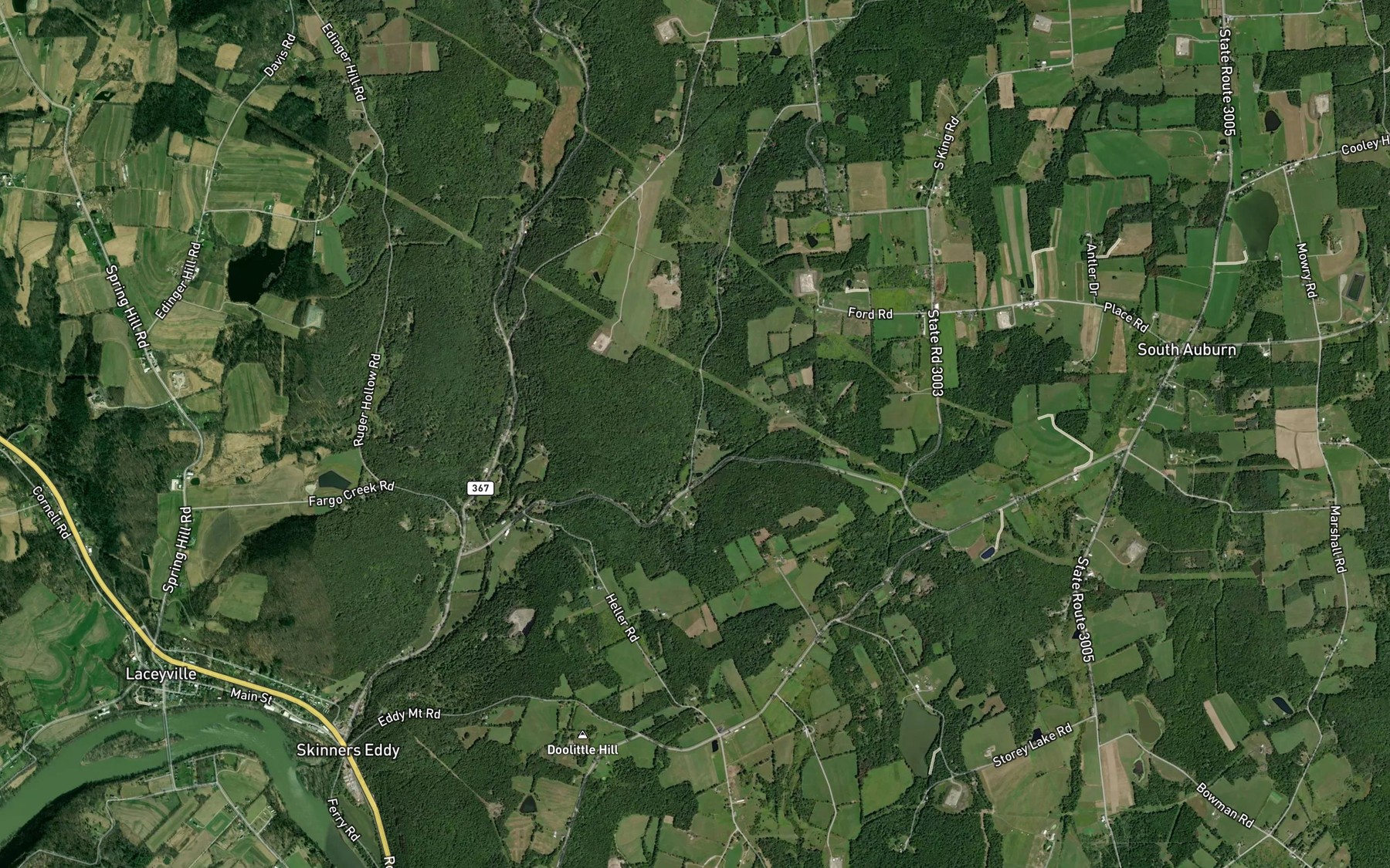 Satellite map of the Benninger Creek