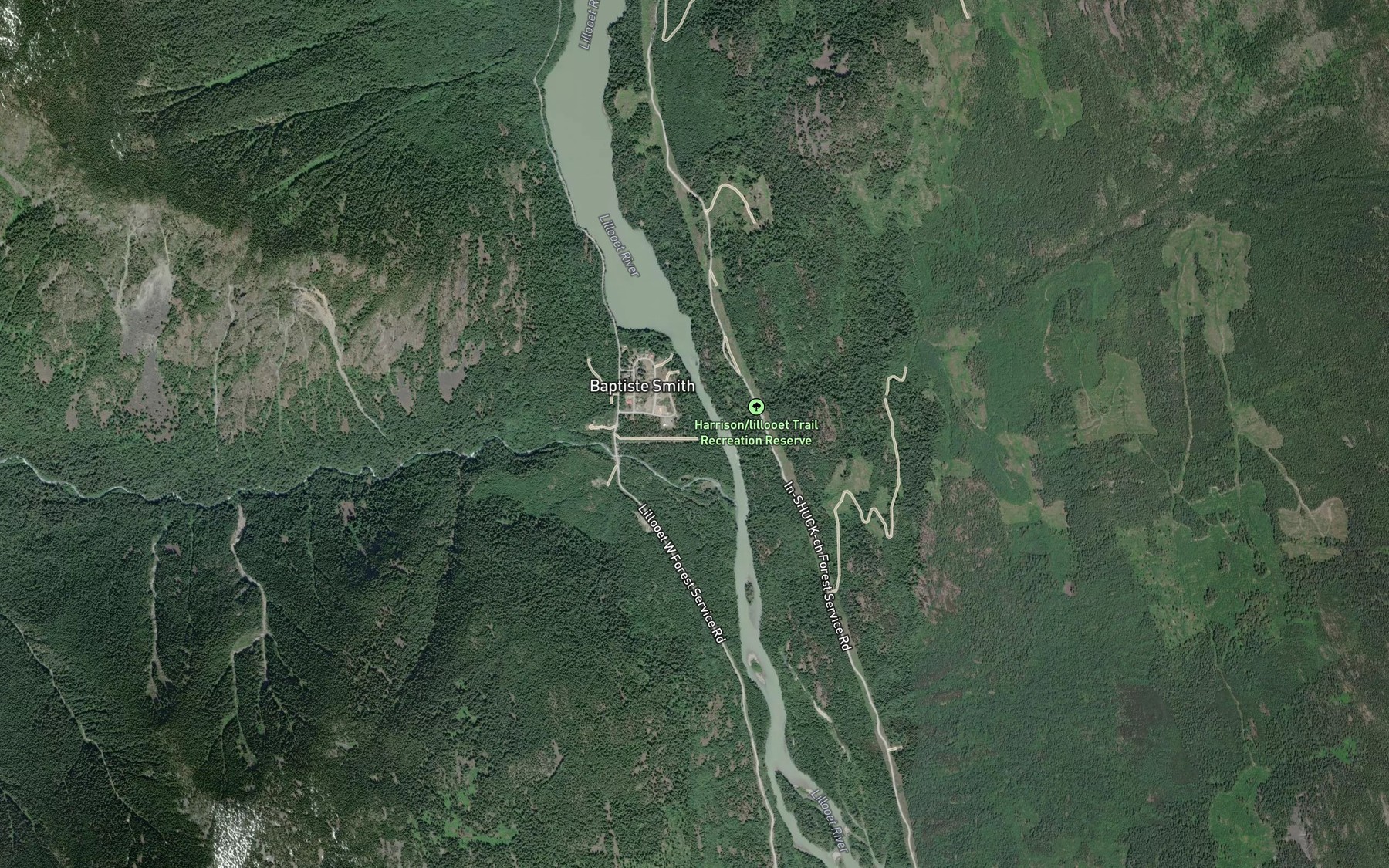 Satellite map of the Billygoat Creek