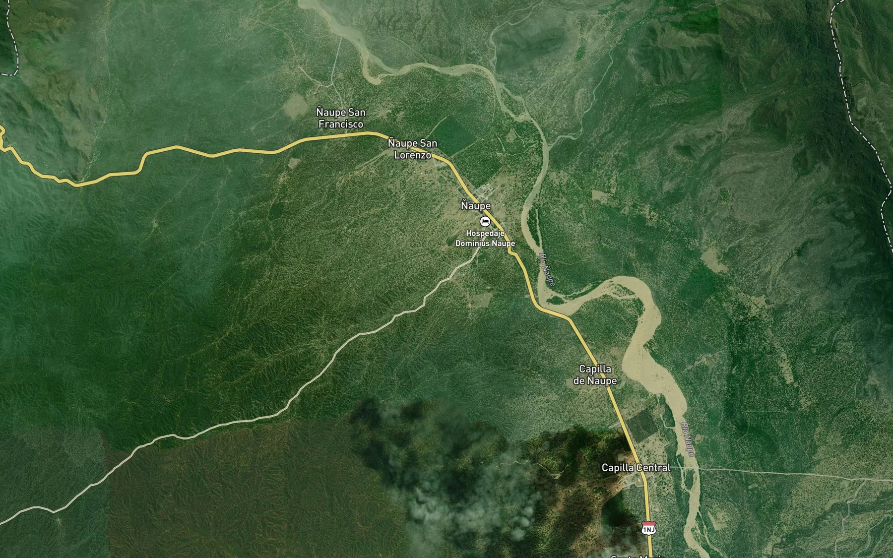 Satellite map of the Quebrada Vega de Naupe
