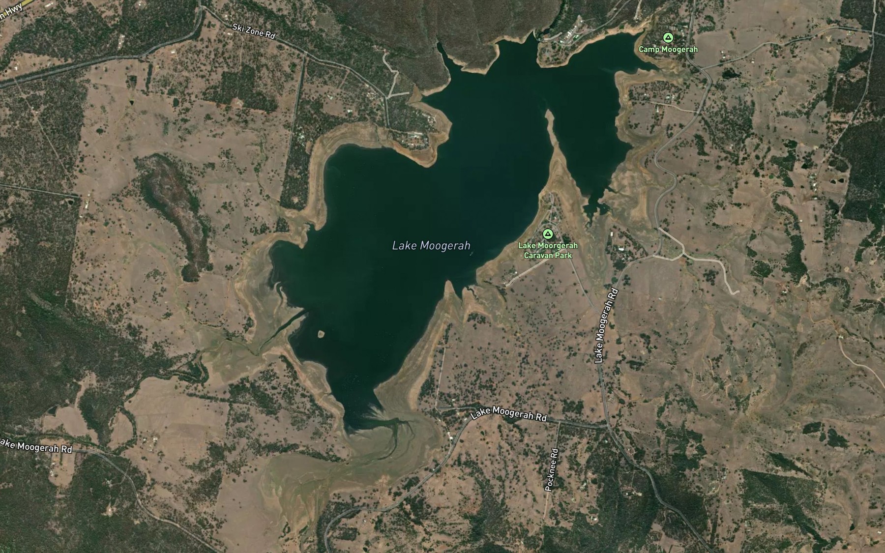 Satellite map of the Lake Moogerah