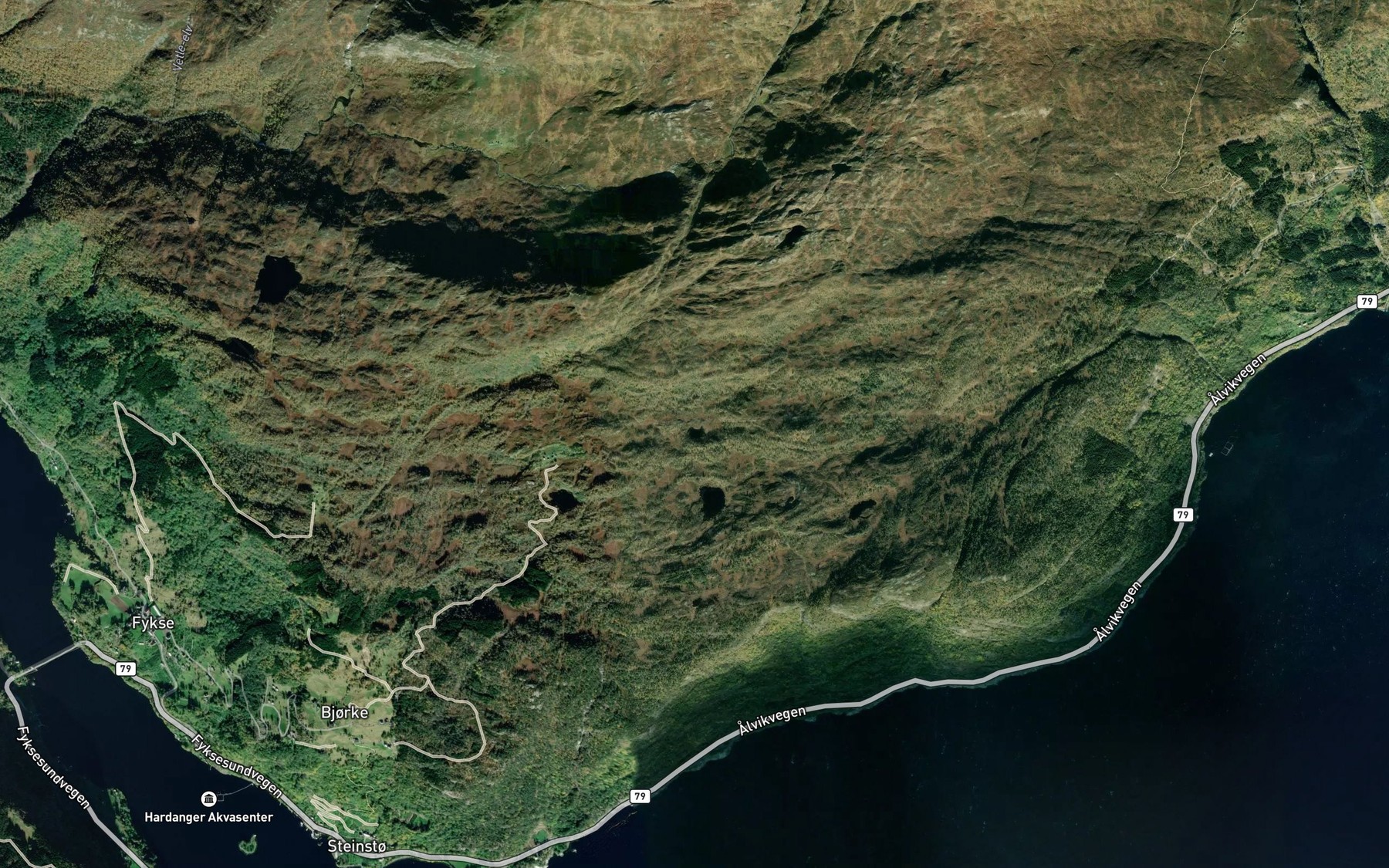 Satellite map of the Fagertjorni