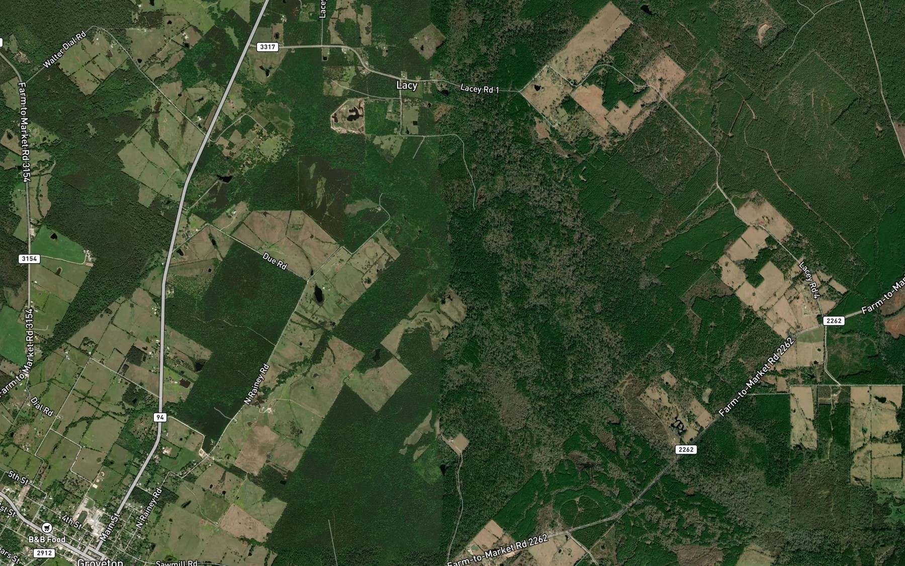 Satellite map of the Kemper Creek