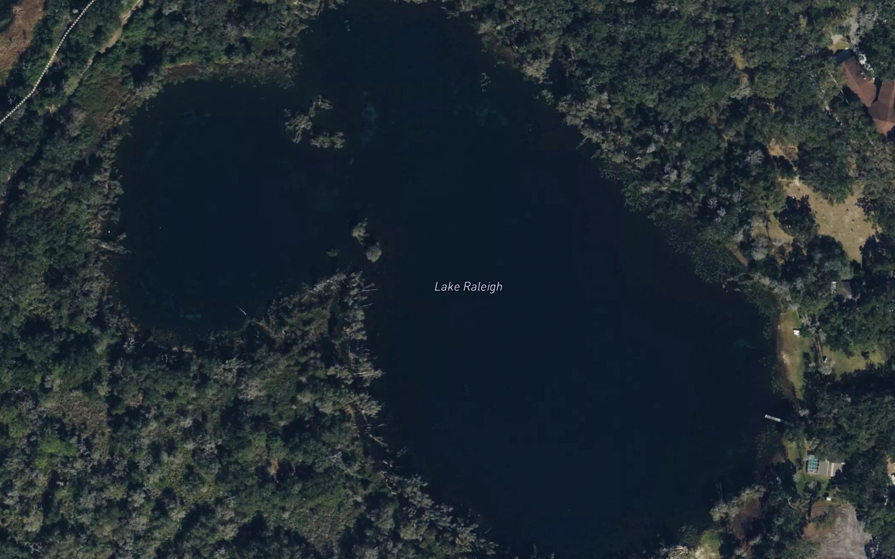 Satellite map of the Lake Raleigh