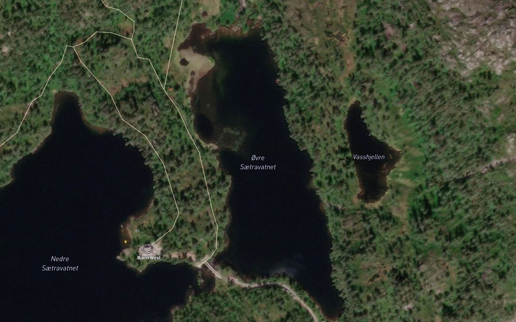 Satellite map of the Ovre Setervatnet
