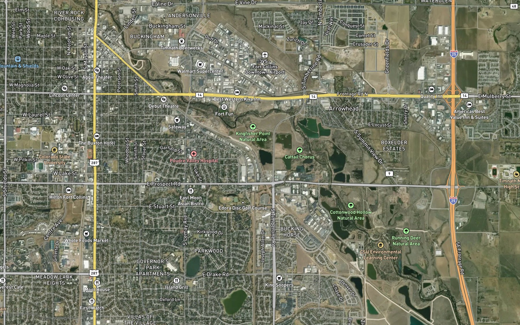 Satellite map of the Chaffee Ditch