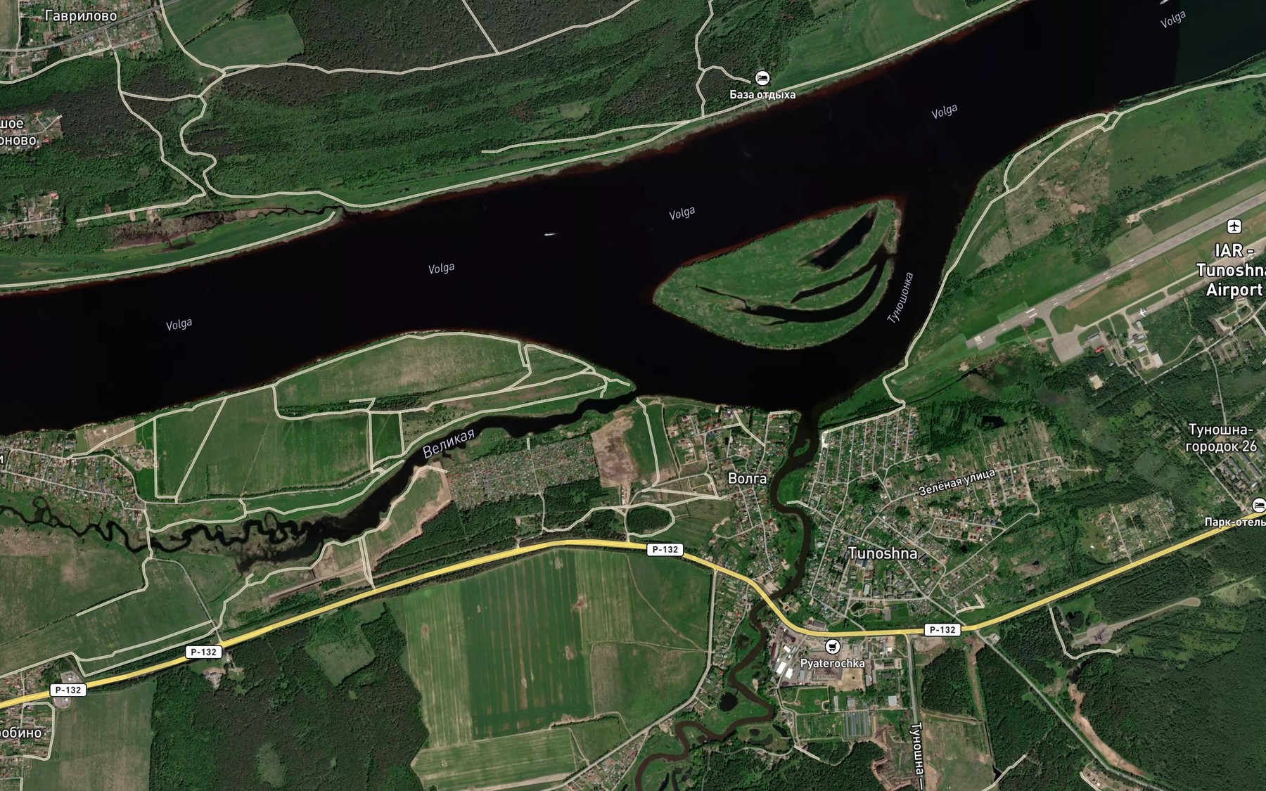 Satellite map of the Velikaya