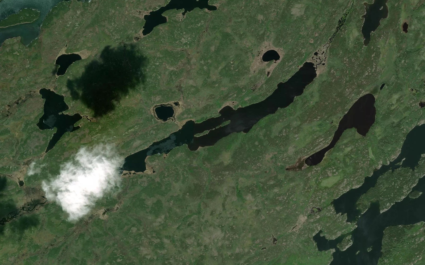 Satellite map of the Alexander Lake