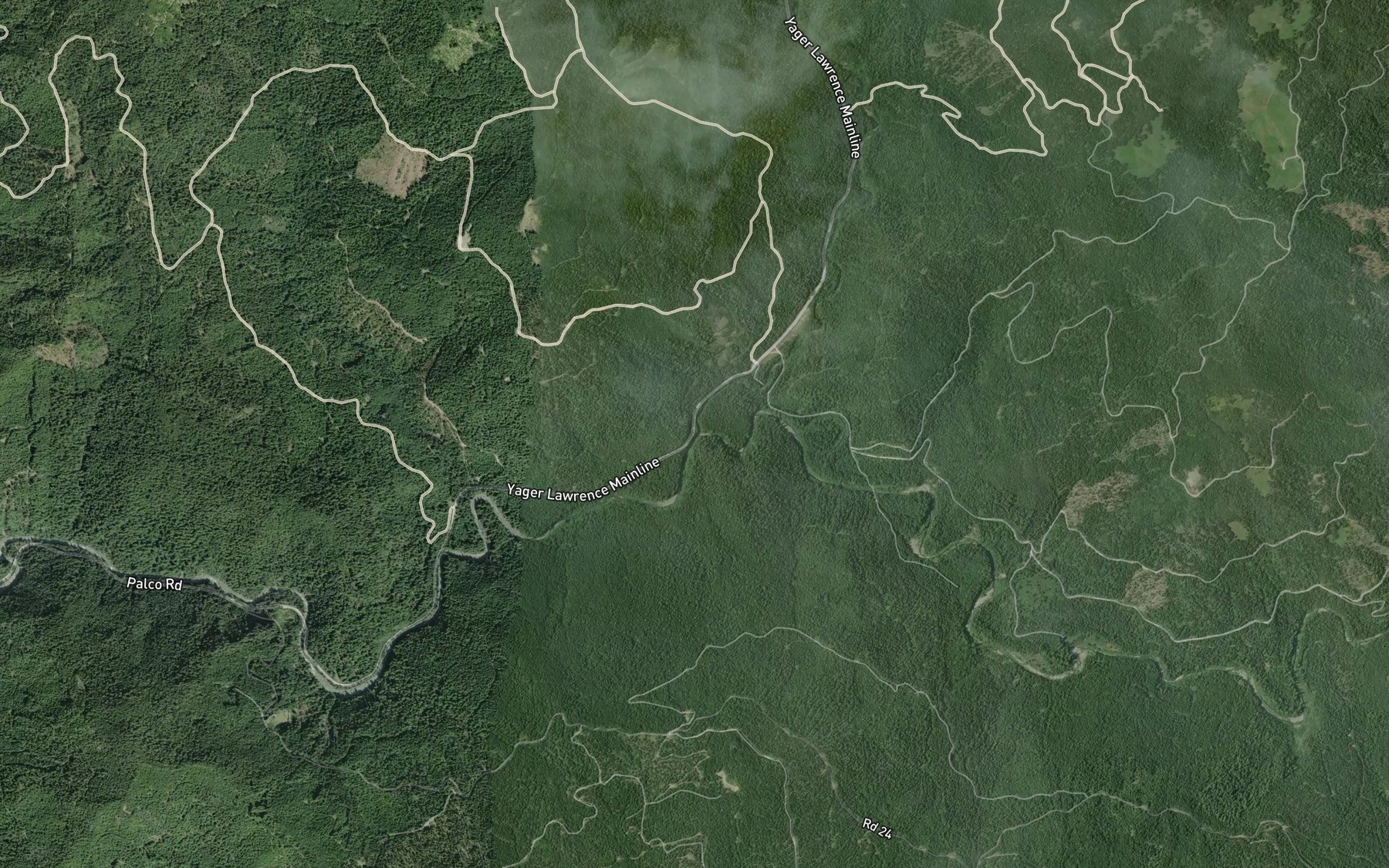 Satellite map of the Lawrence Creek