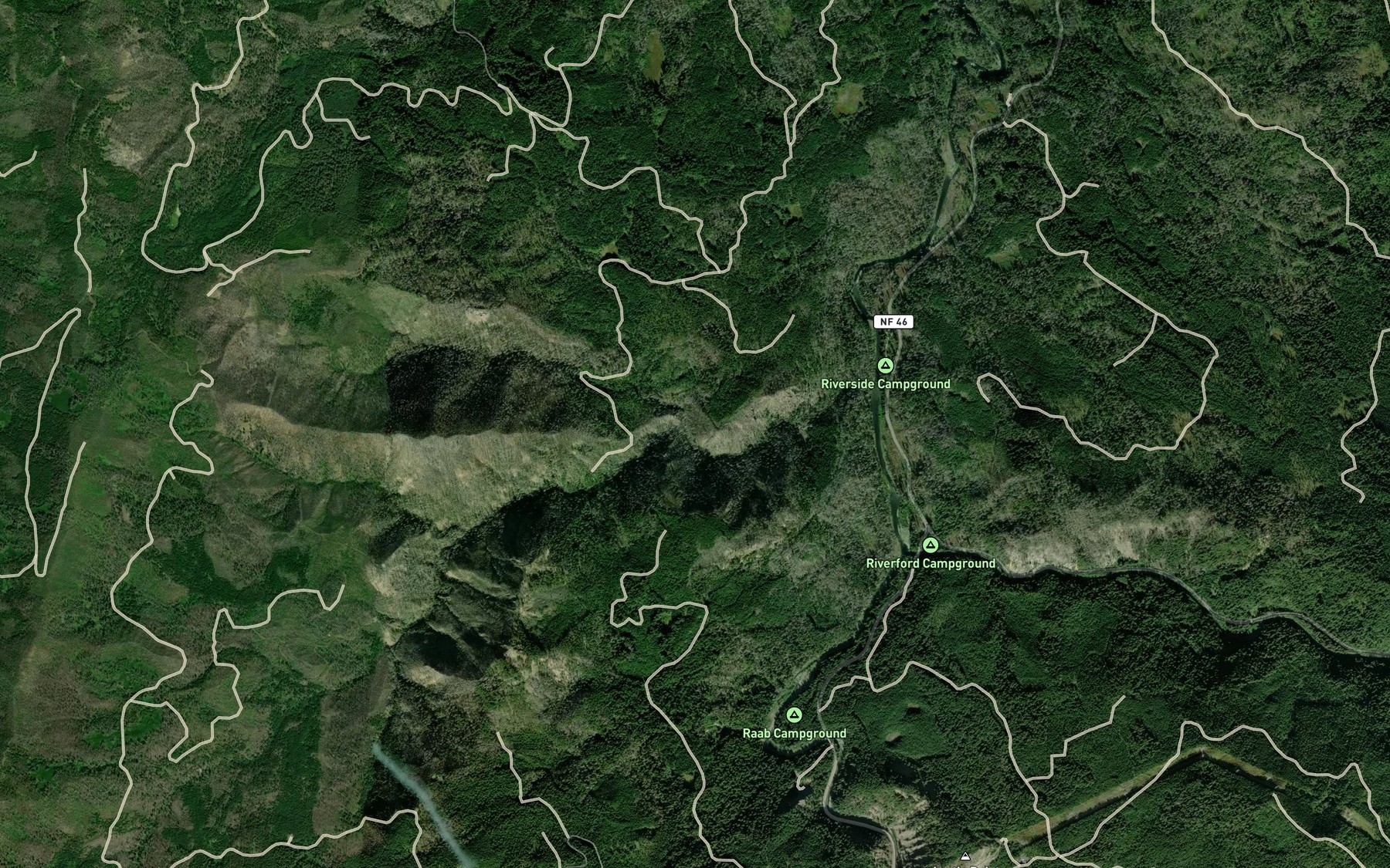 Satellite map of the Rod Creek