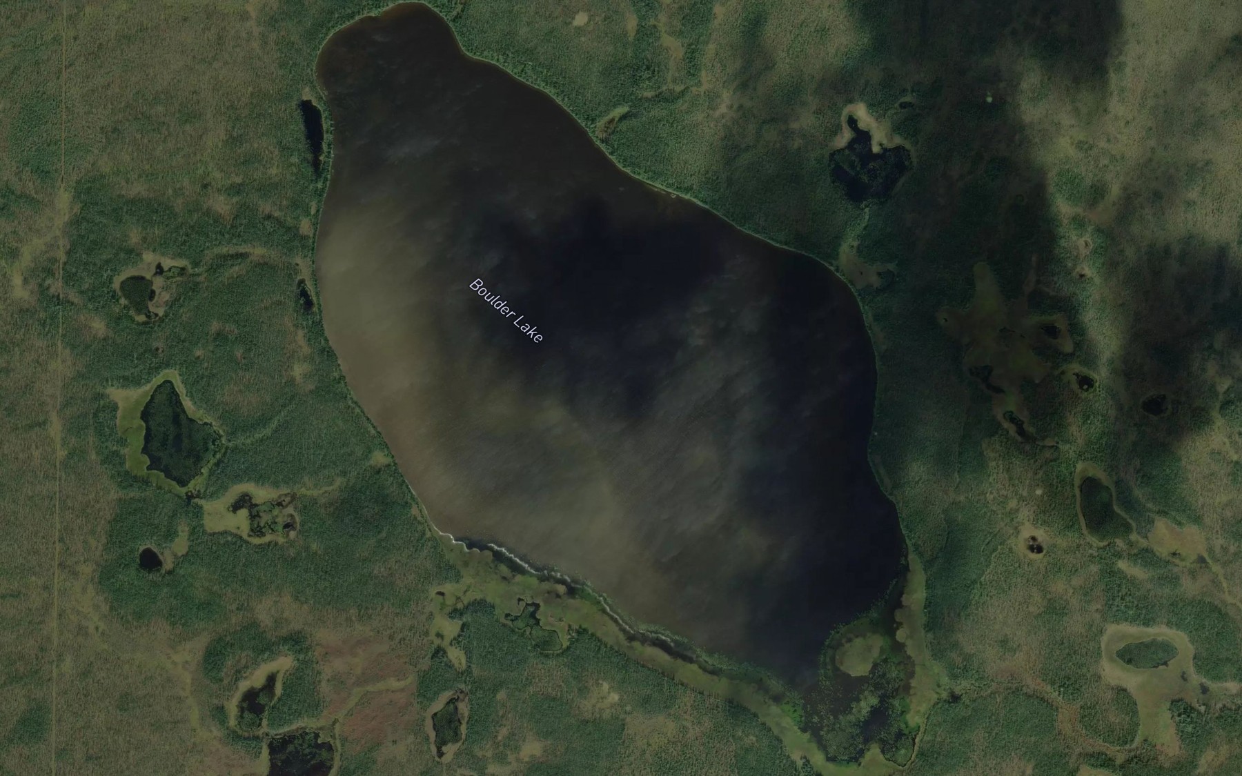 Satellite map of the Boulder Lake
