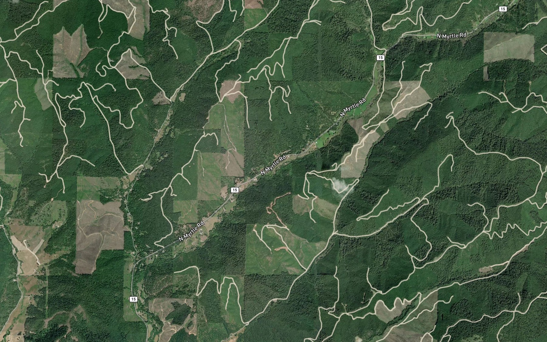 Satellite map of the Hamline Creek