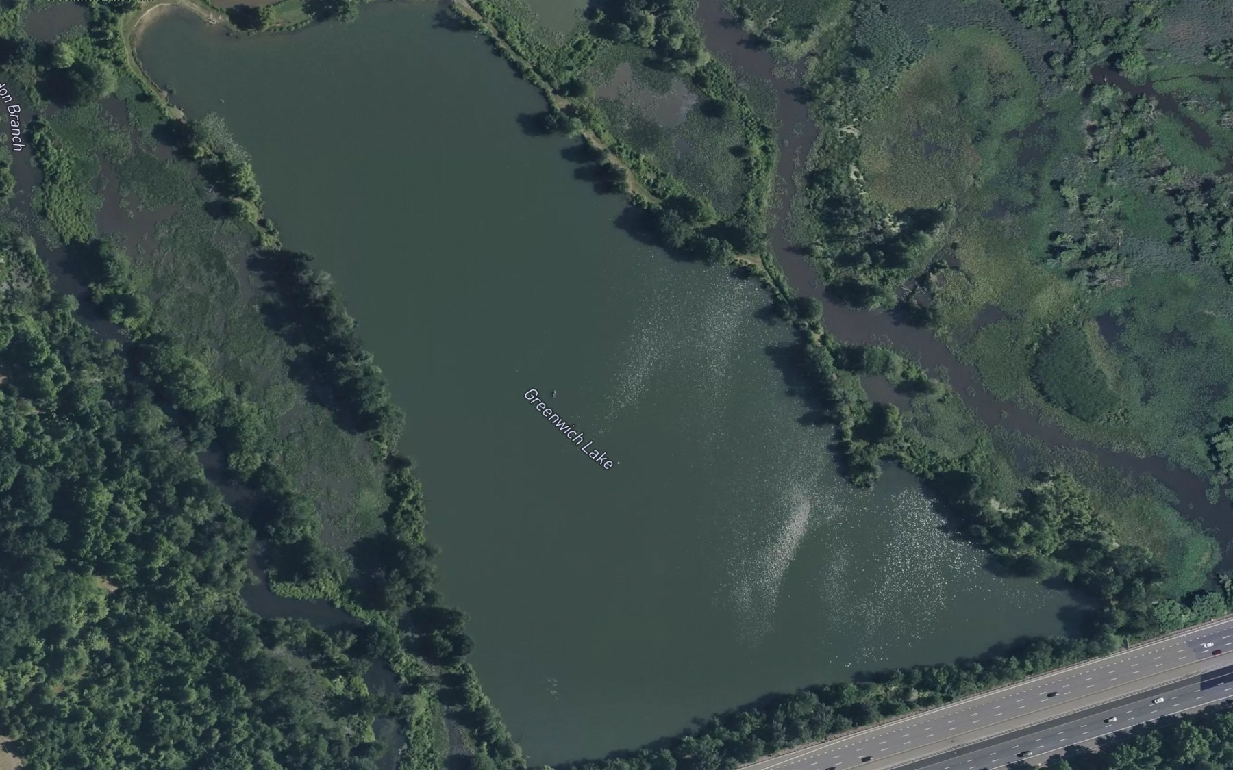 Satellite map of the Greenwich Lake