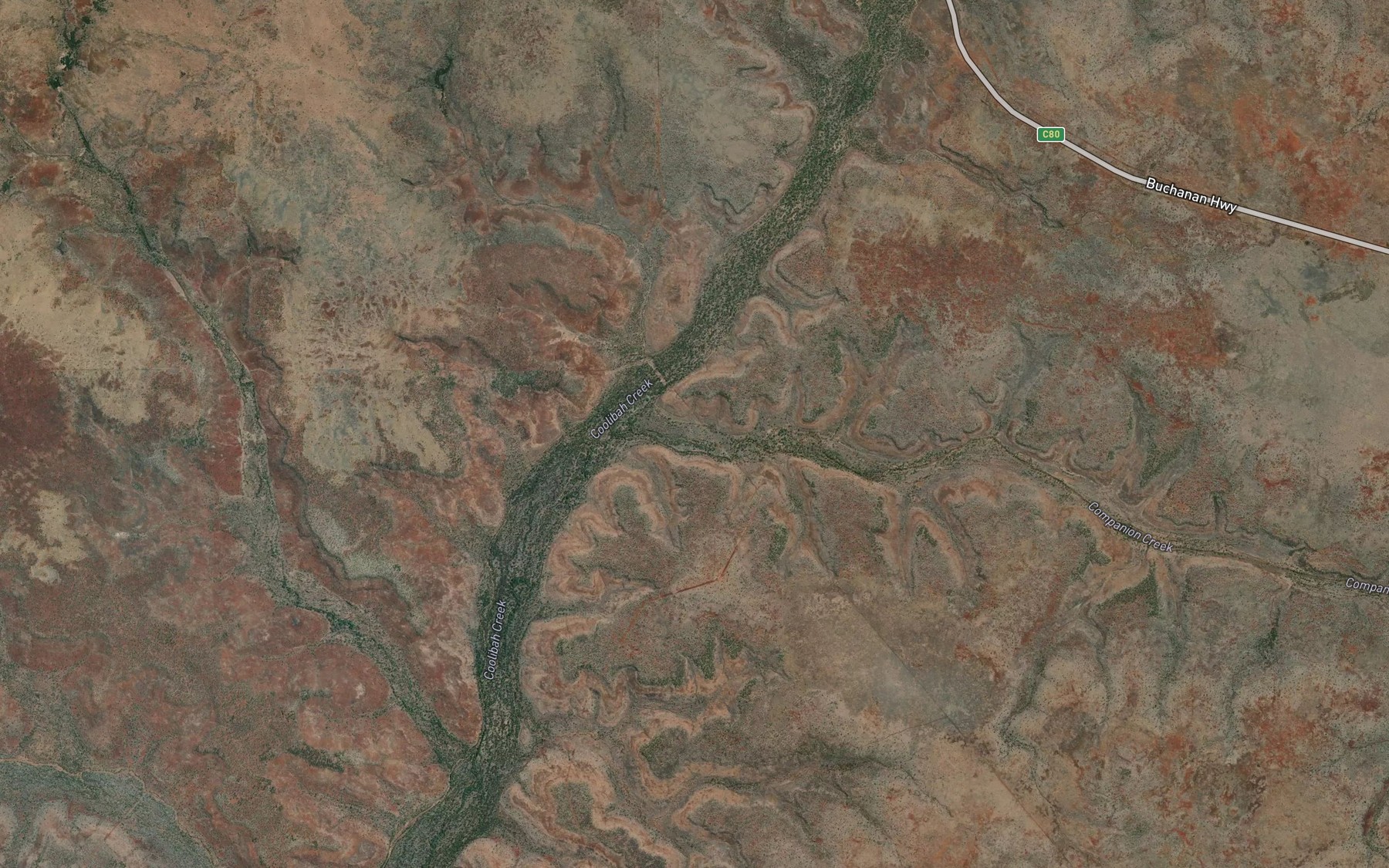Satellite map of the Companion Creek