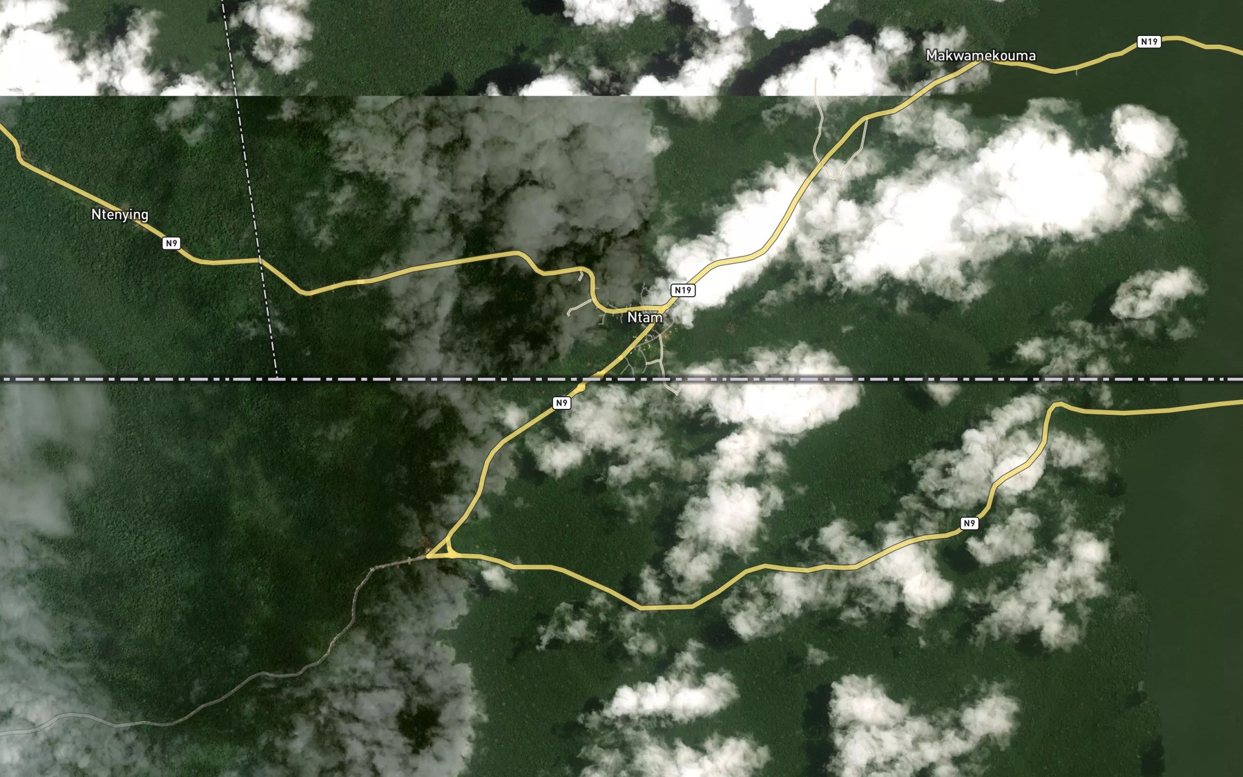 Satellite map of the Ntam