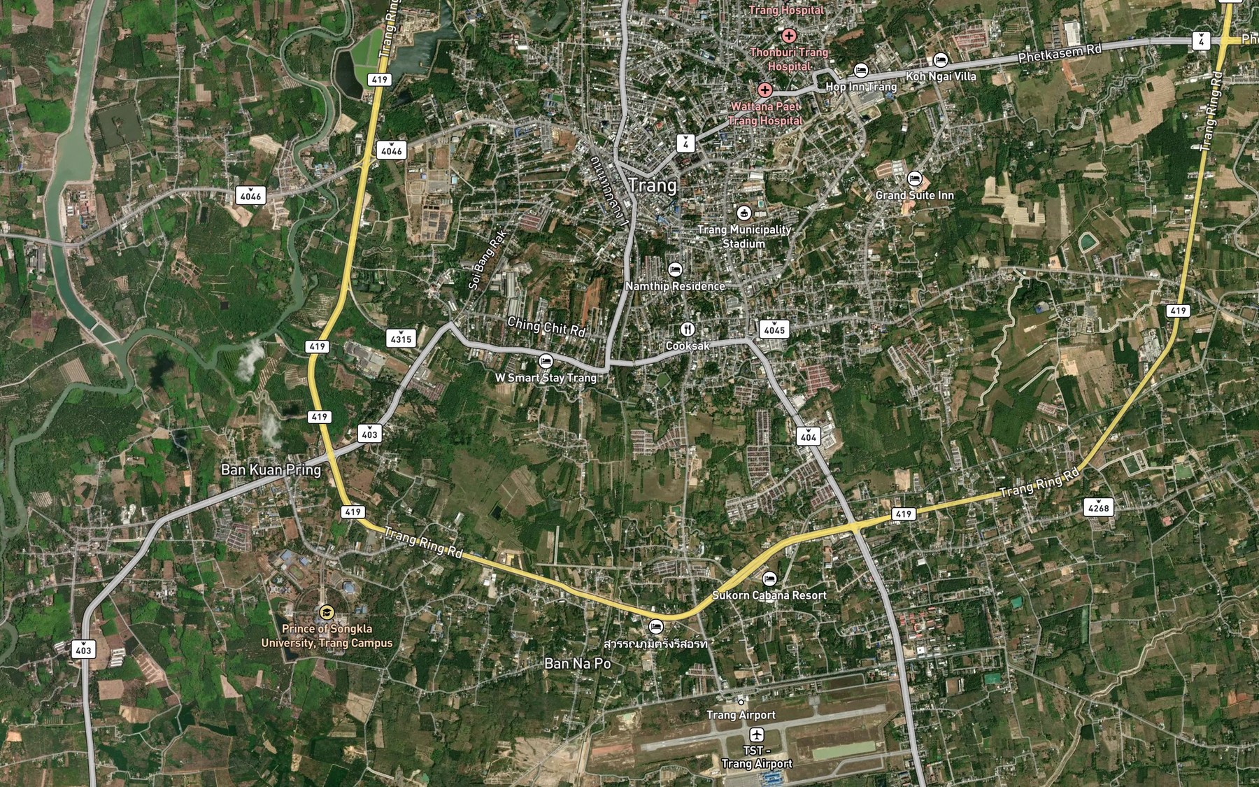 Satellite map of the Khlong Nam Chet