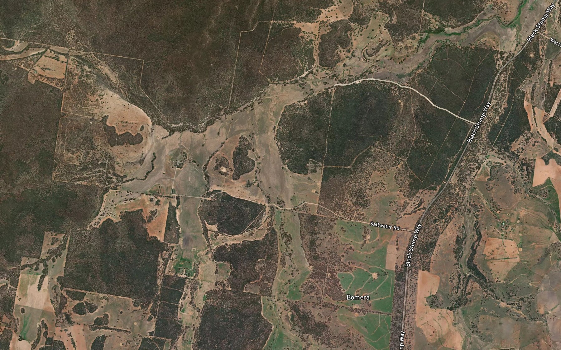 Satellite map of the Little Plain Creek
