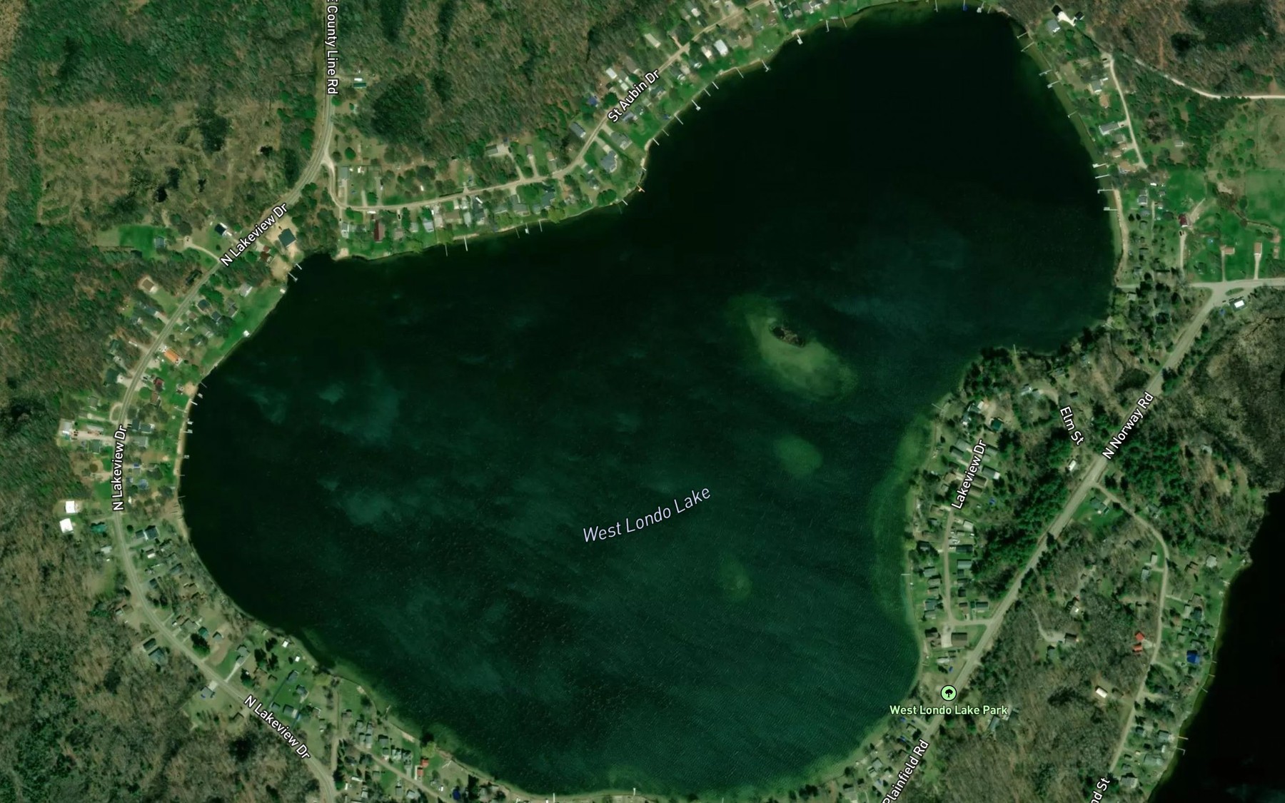 Satellite map of the West Londo Lake
