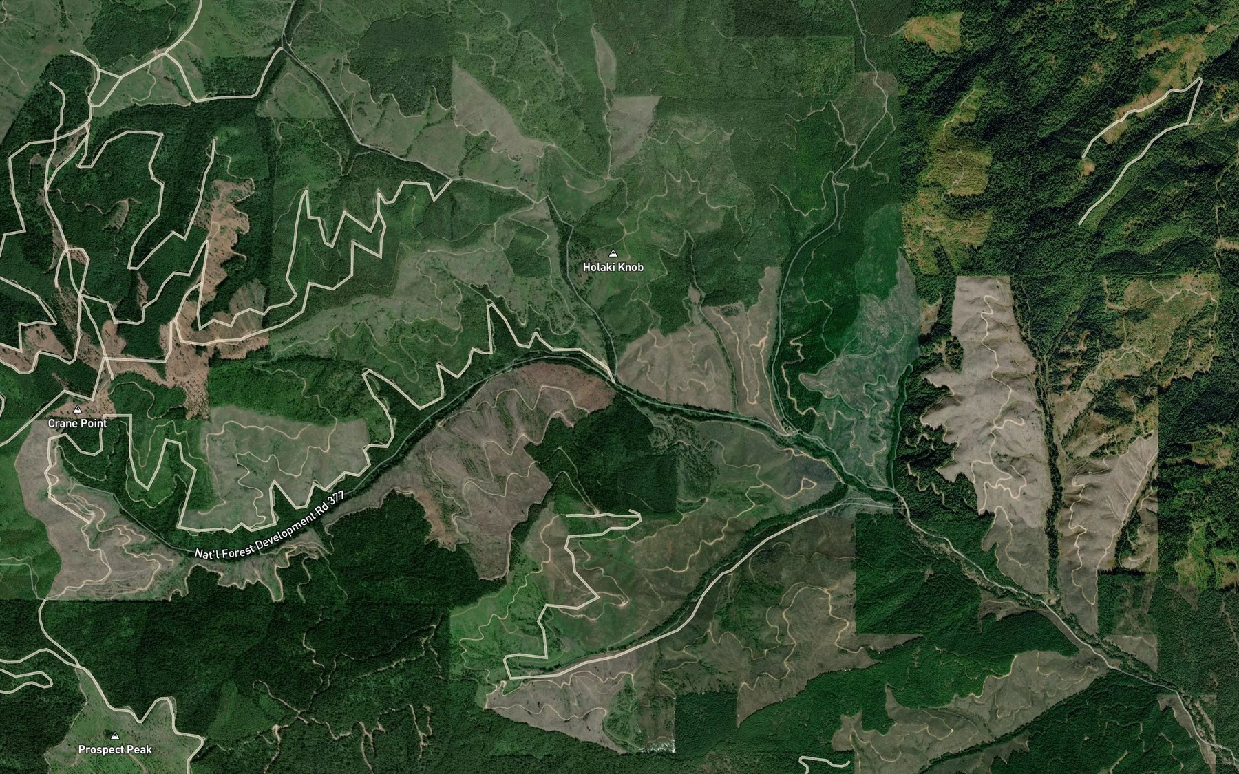 Satellite map of the Coon Creek