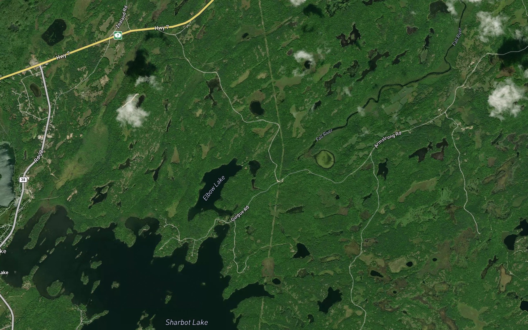 Satellite map of the McGees Pond