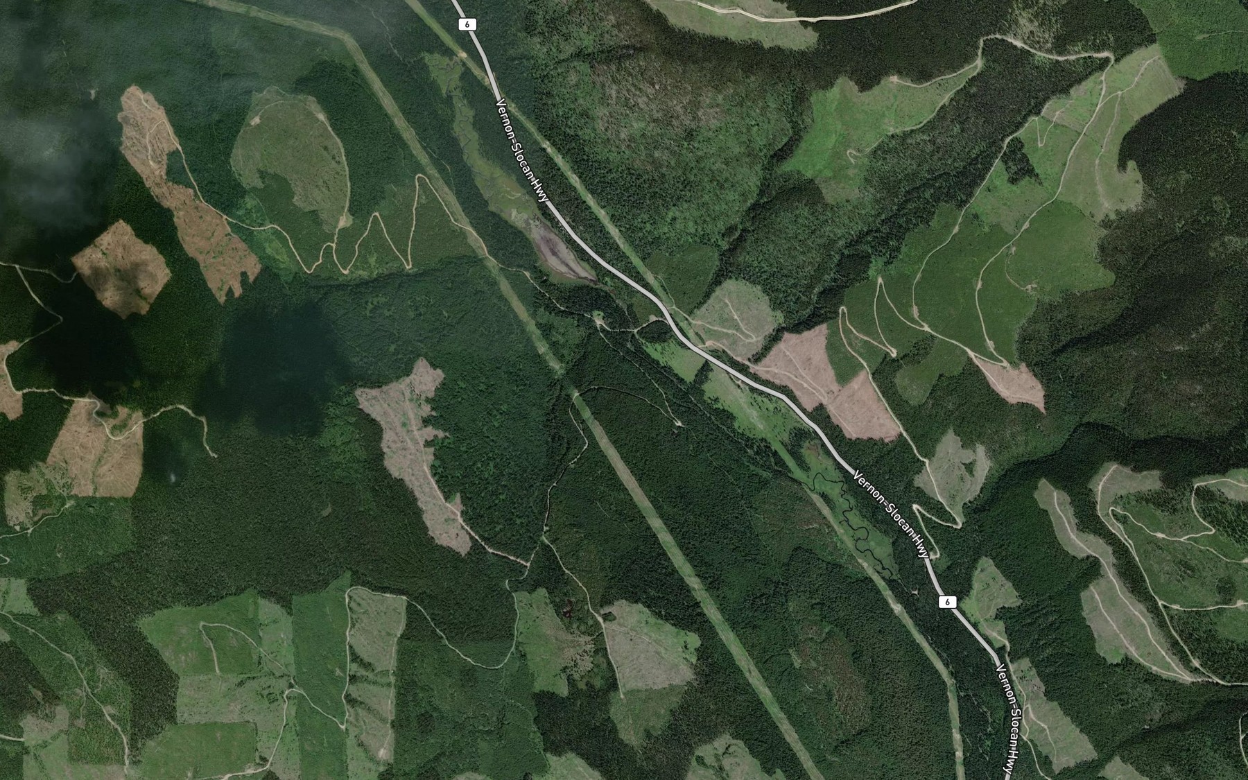 Satellite map of the Thunder Creek