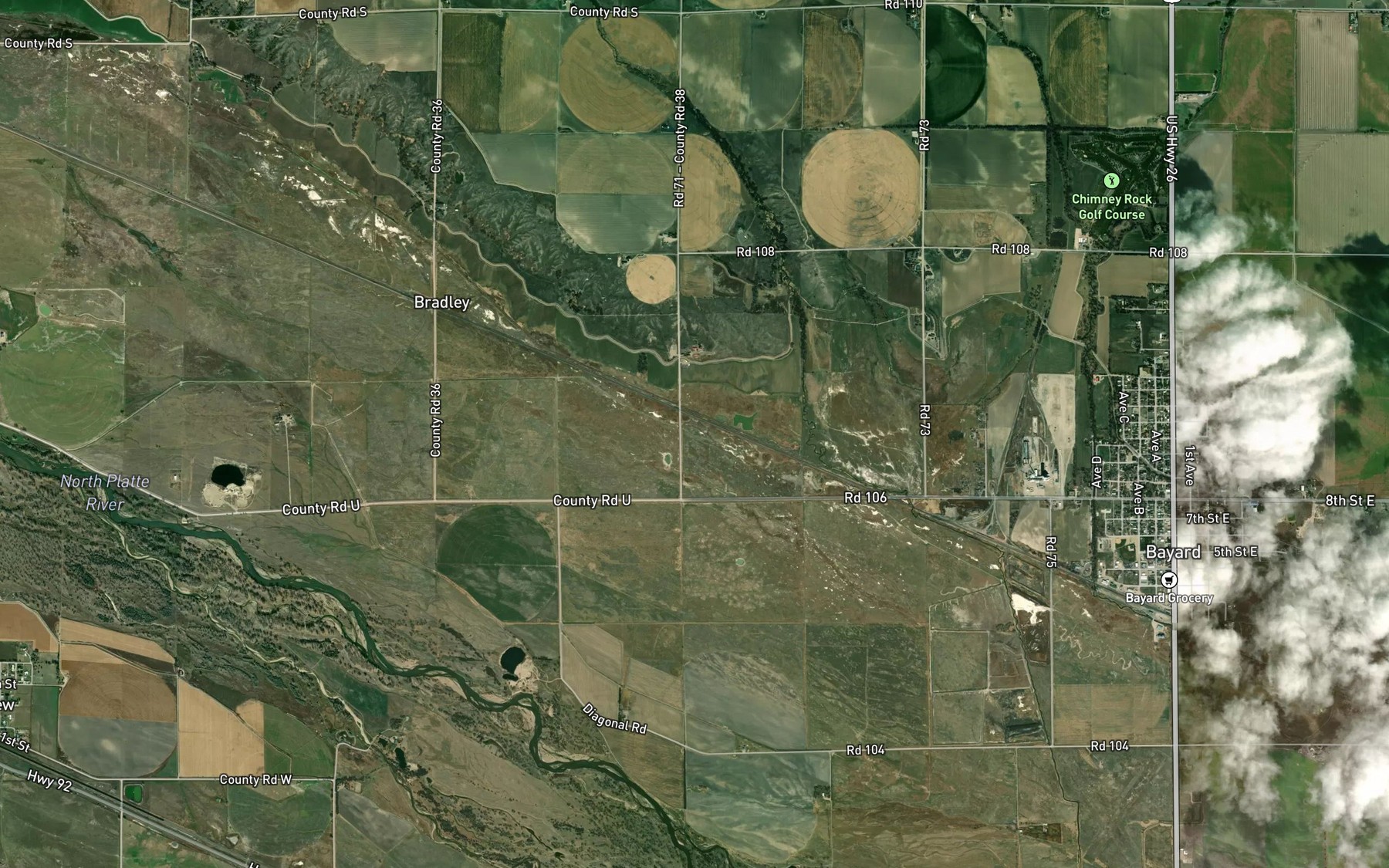 Satellite map of the Short Line Canal