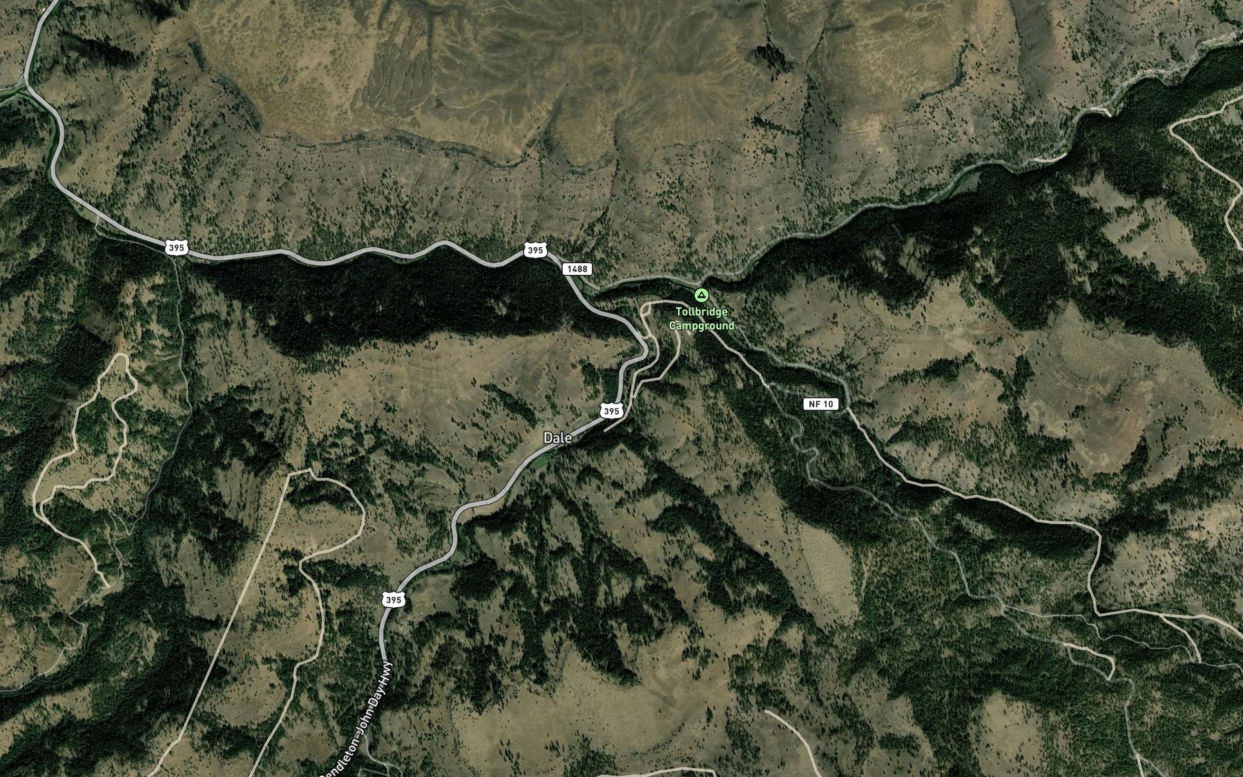 Satellite map of the Snake Creek