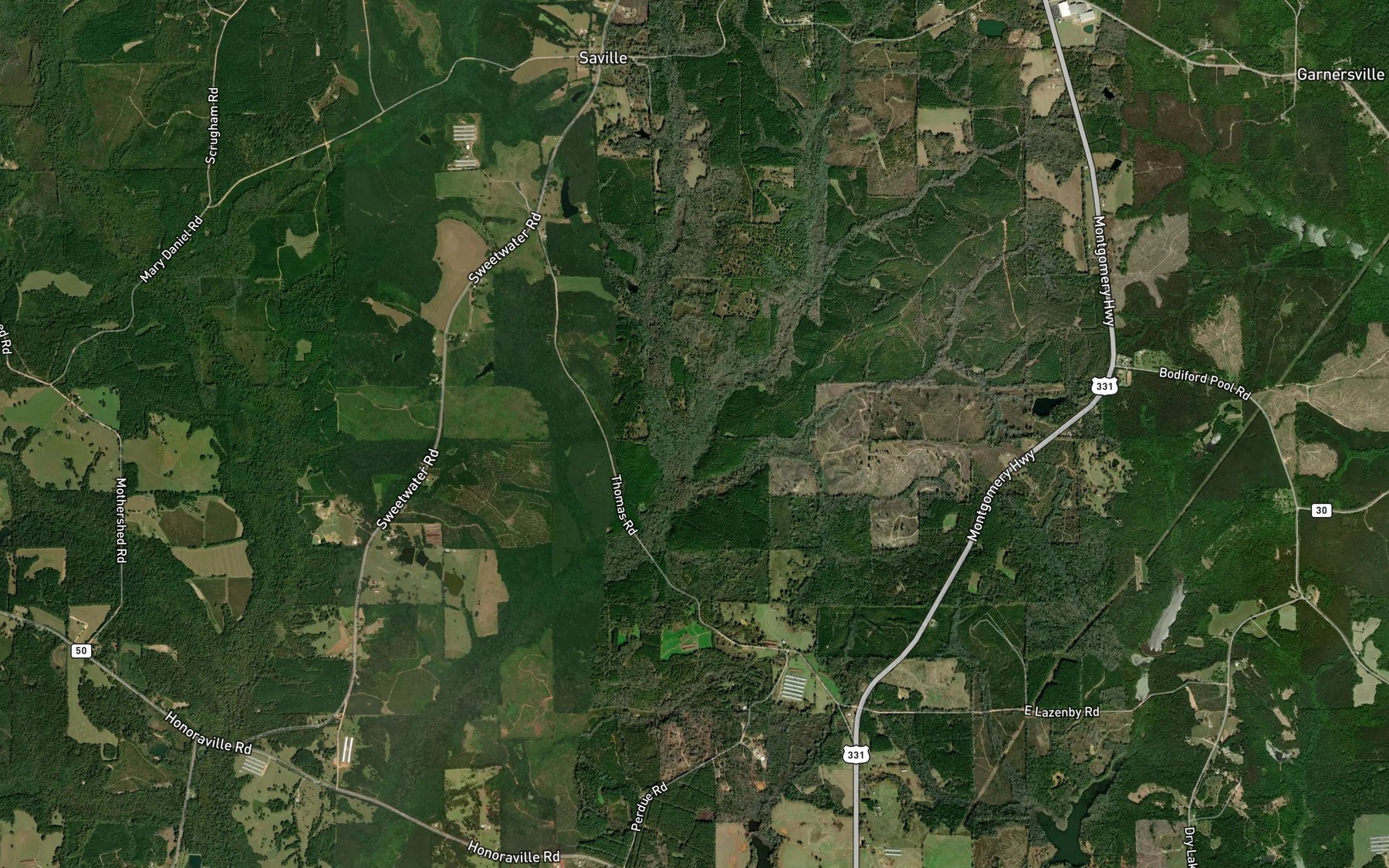 Satellite map of the Bess Branch