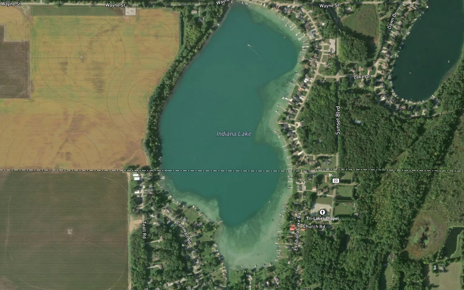 Satellite map of the Indiana Lake