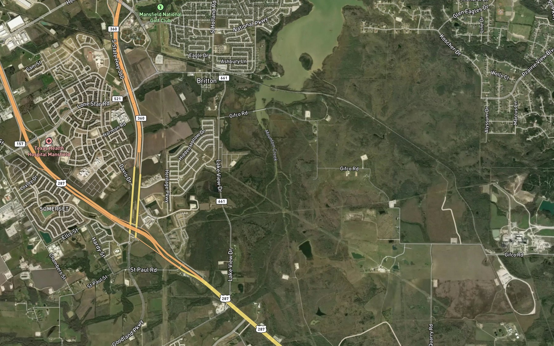 Satellite map of the Soap Creek