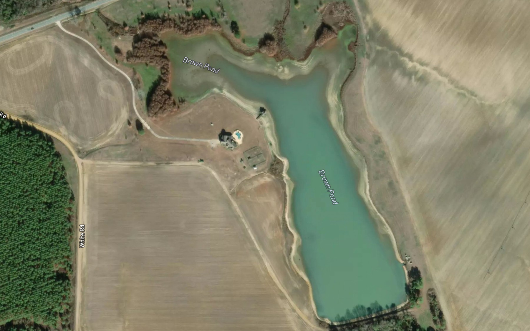 Satellite map of the Brown Pond
