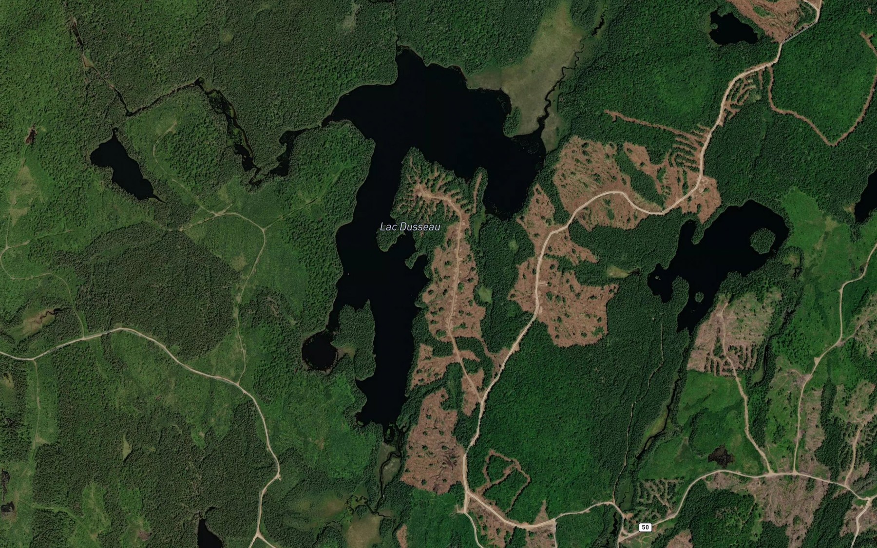 Satellite map of the Lac Dusseau