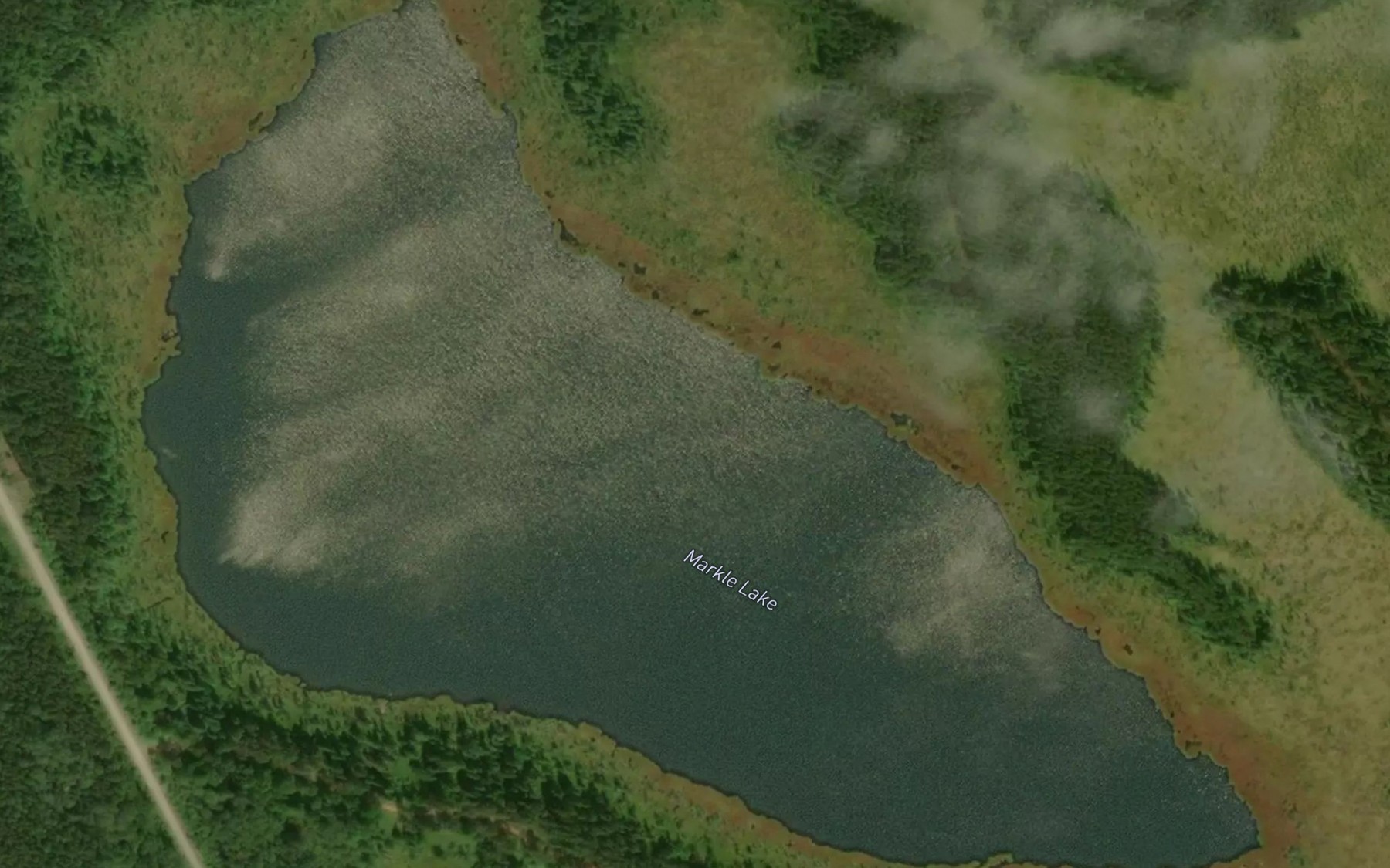 Satellite map of the Markle Lake