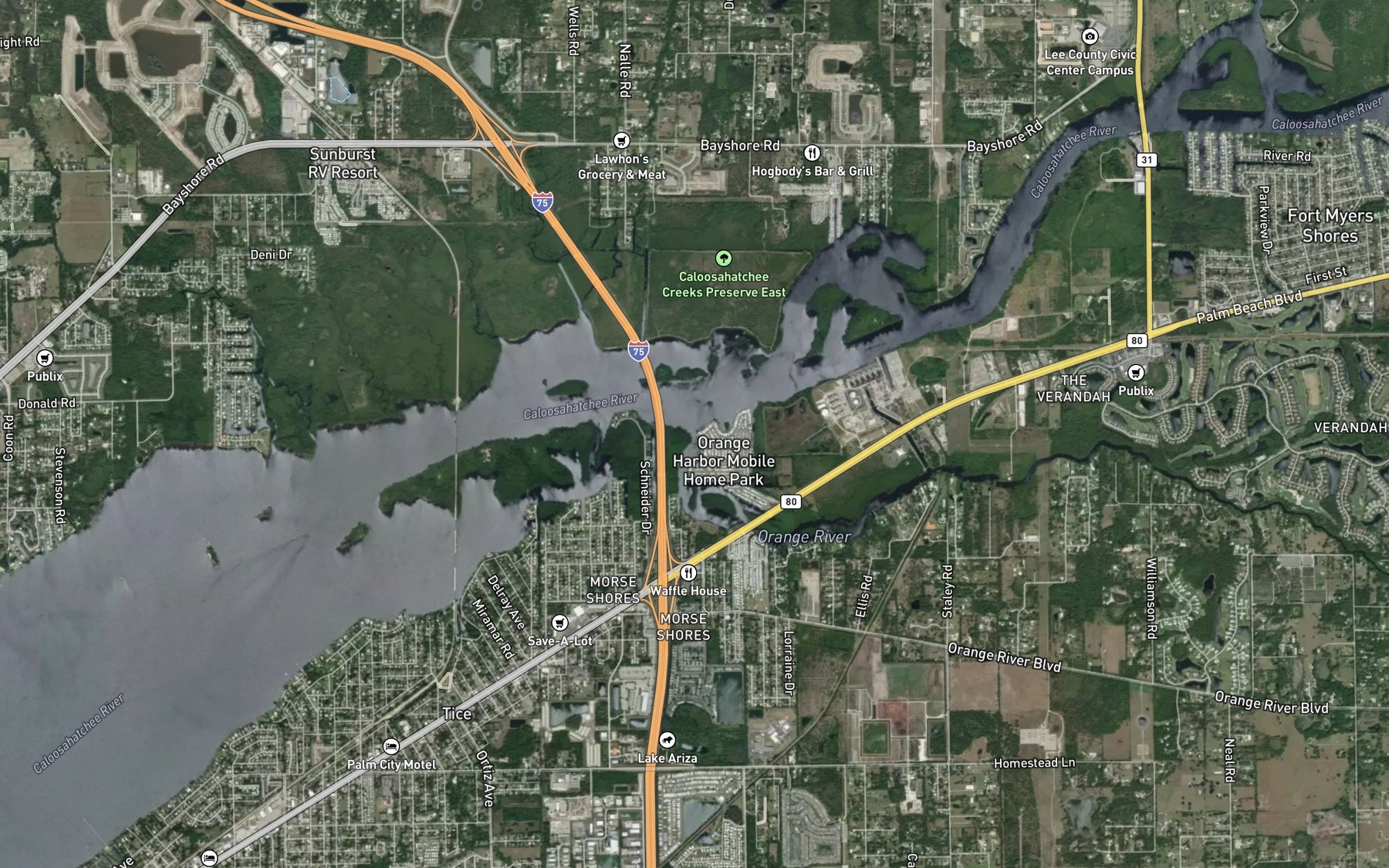 Satellite map of the Orange River