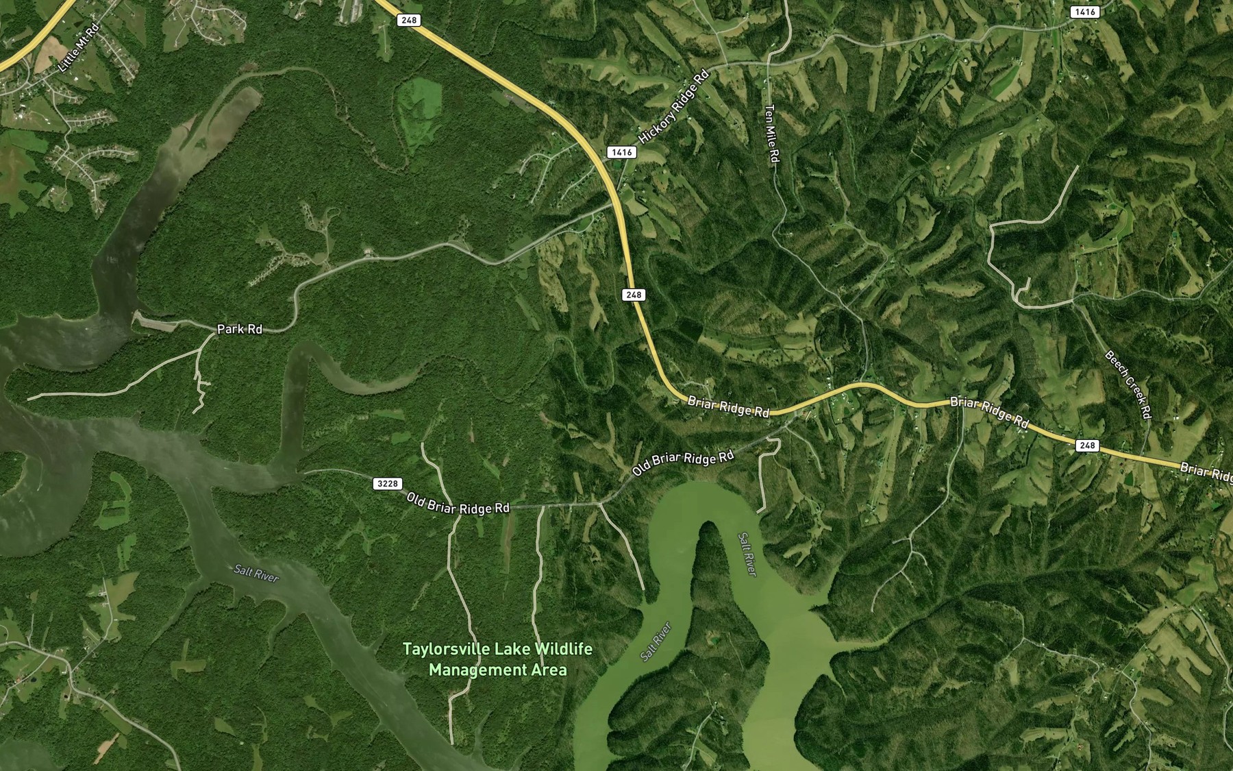 Satellite map of the Thatcher Branch