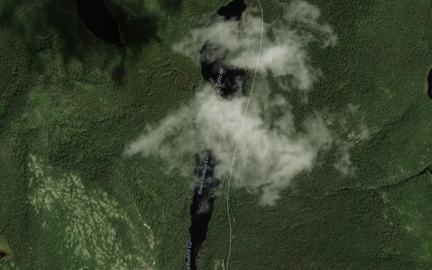 Satellite map of the Lac Difficile