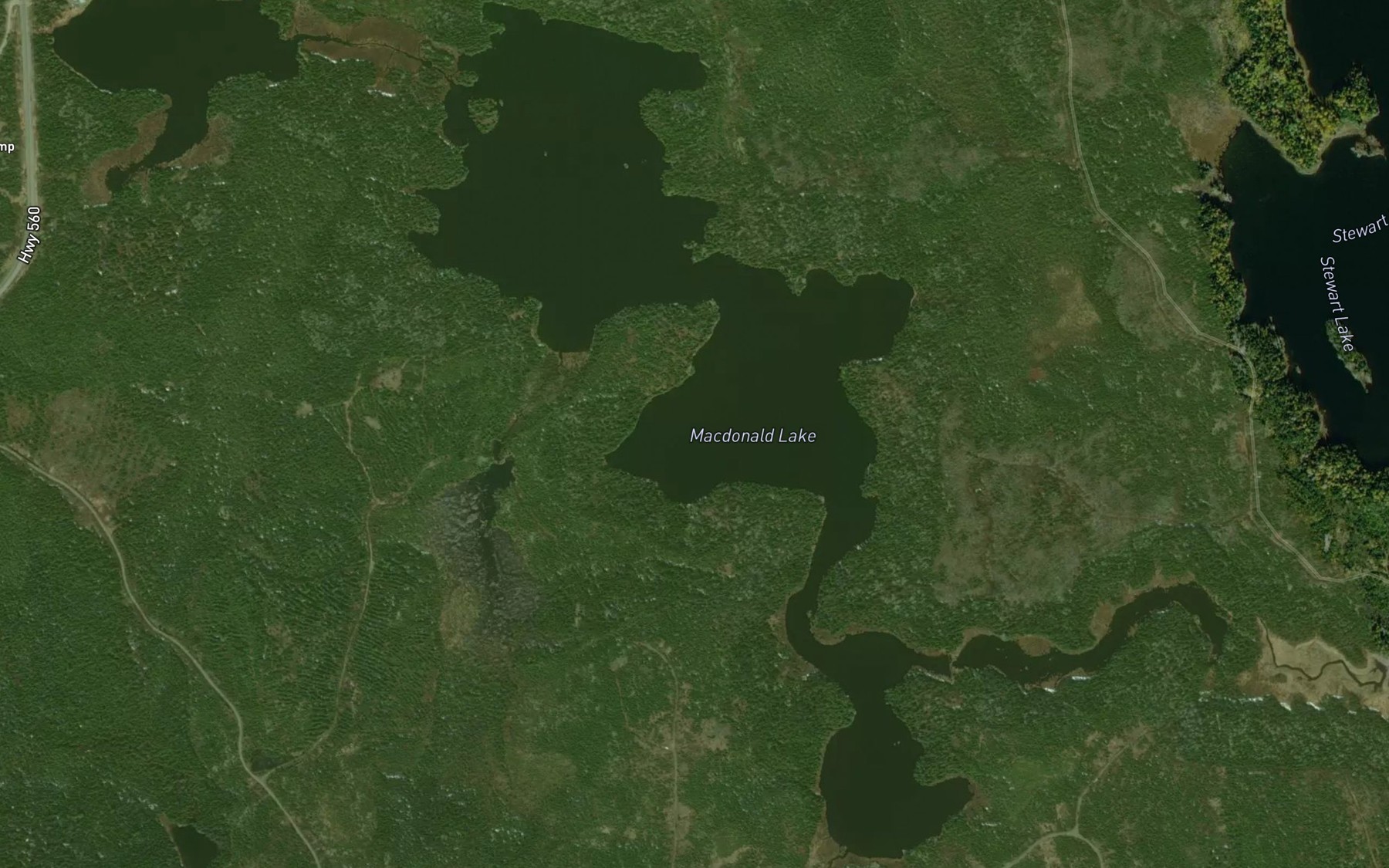 Satellite map of the Macdonald Lake