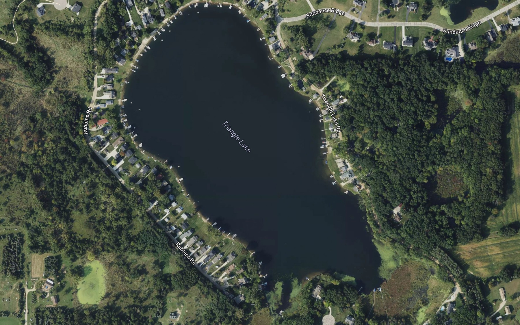 Satellite map of the Triangle Lake