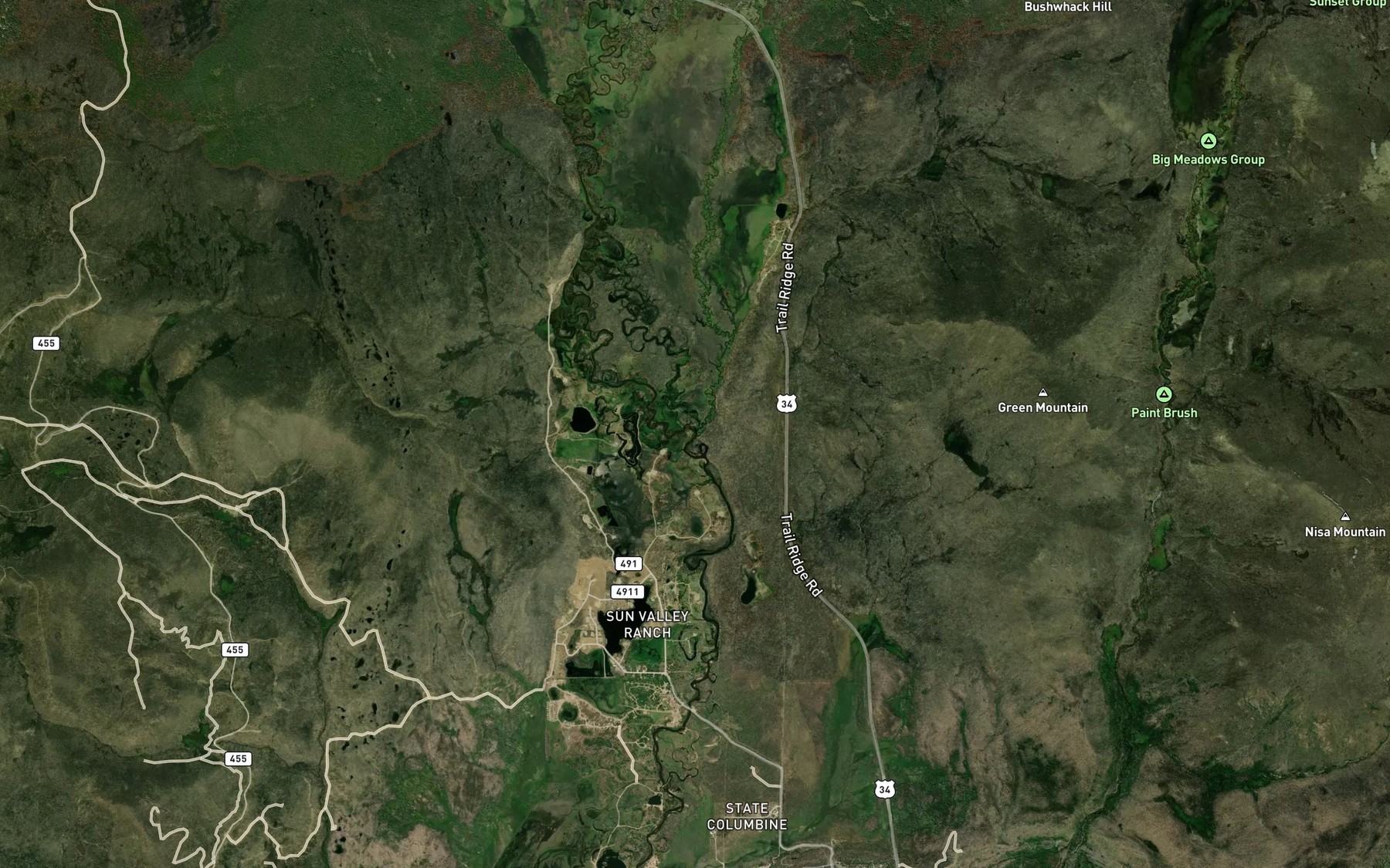 Satellite map of the Onahu Creek