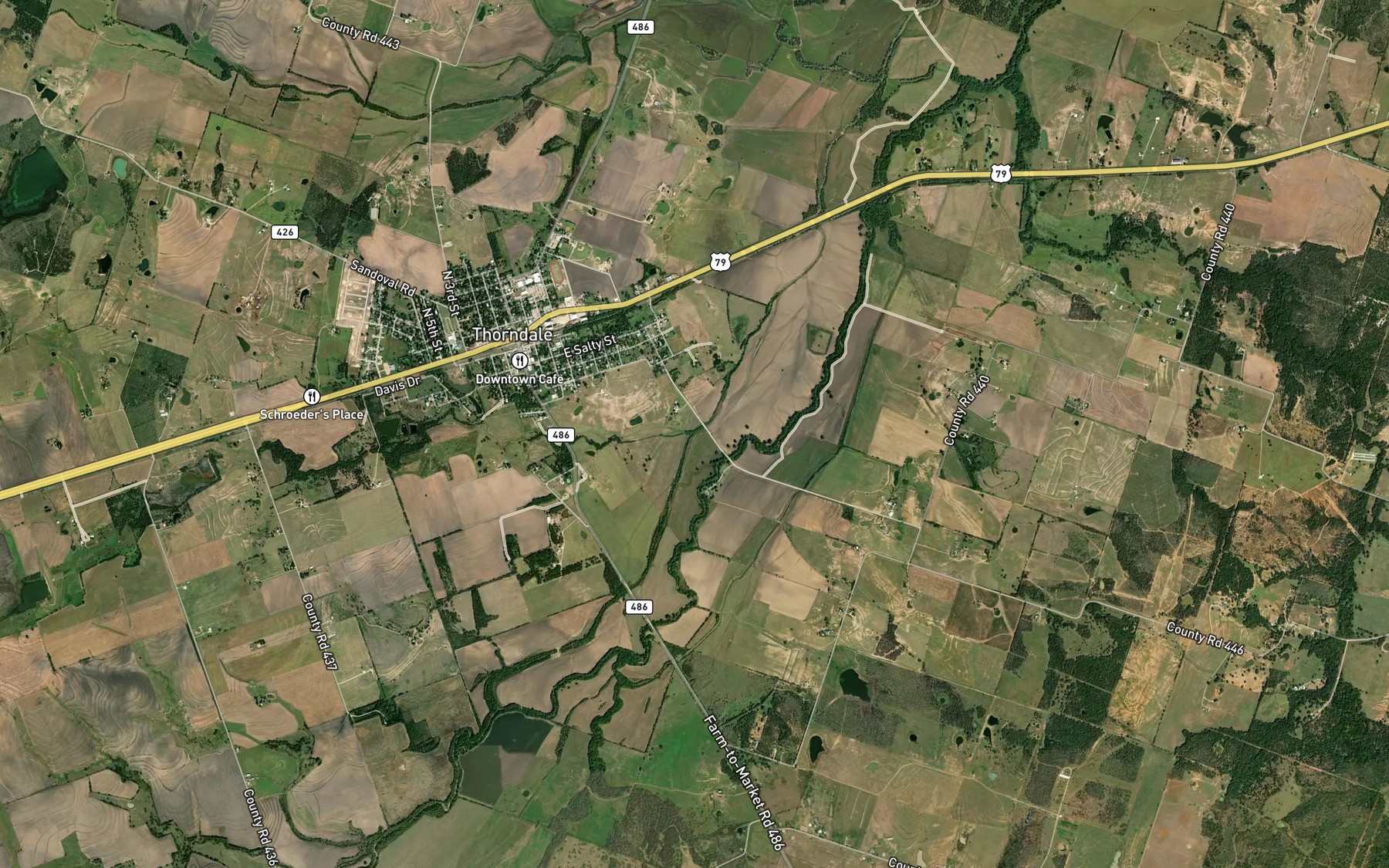 Satellite map of the Berry Branch