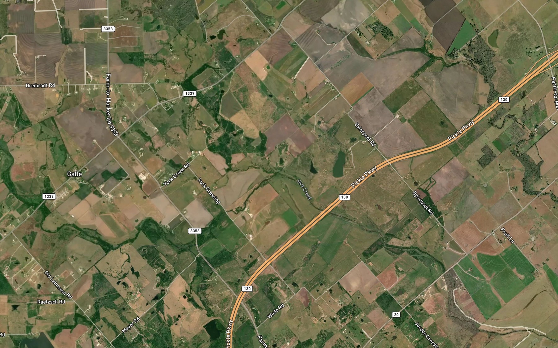 Satellite map of the Cottonwood Creek