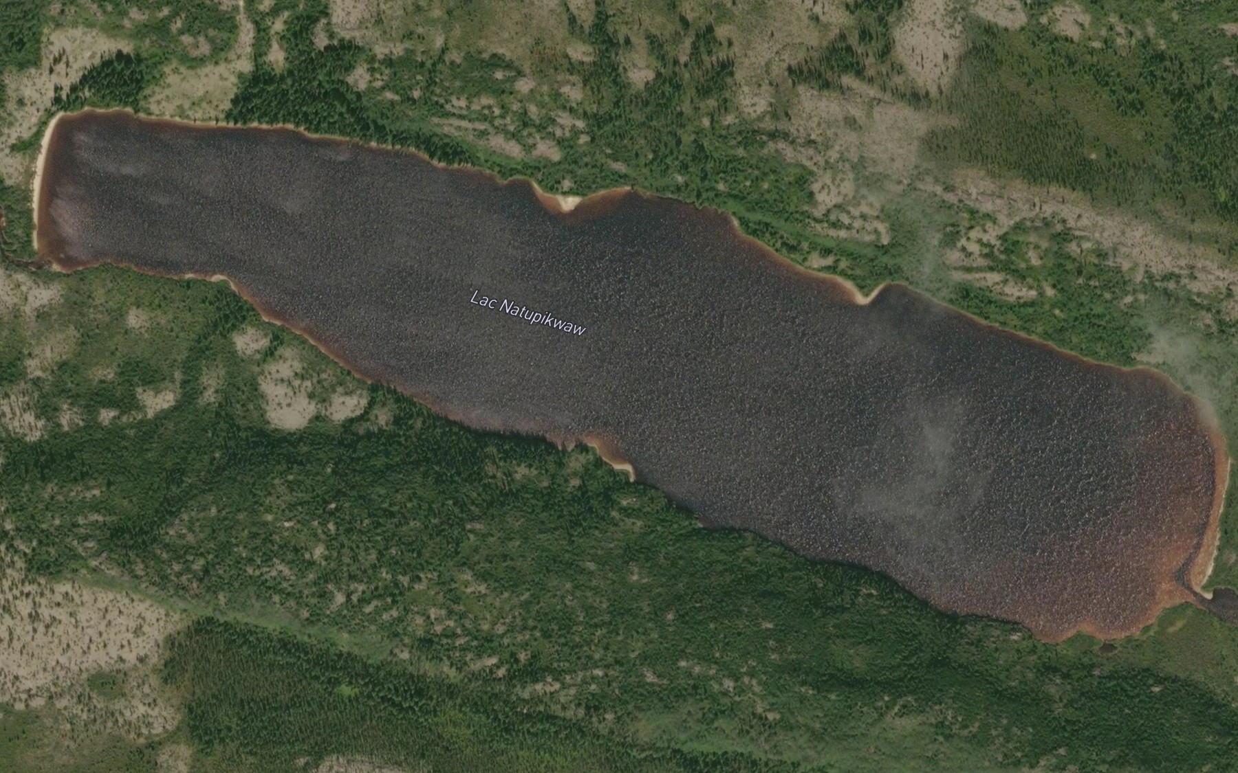 Satellite map of the Lac Natupikwaw