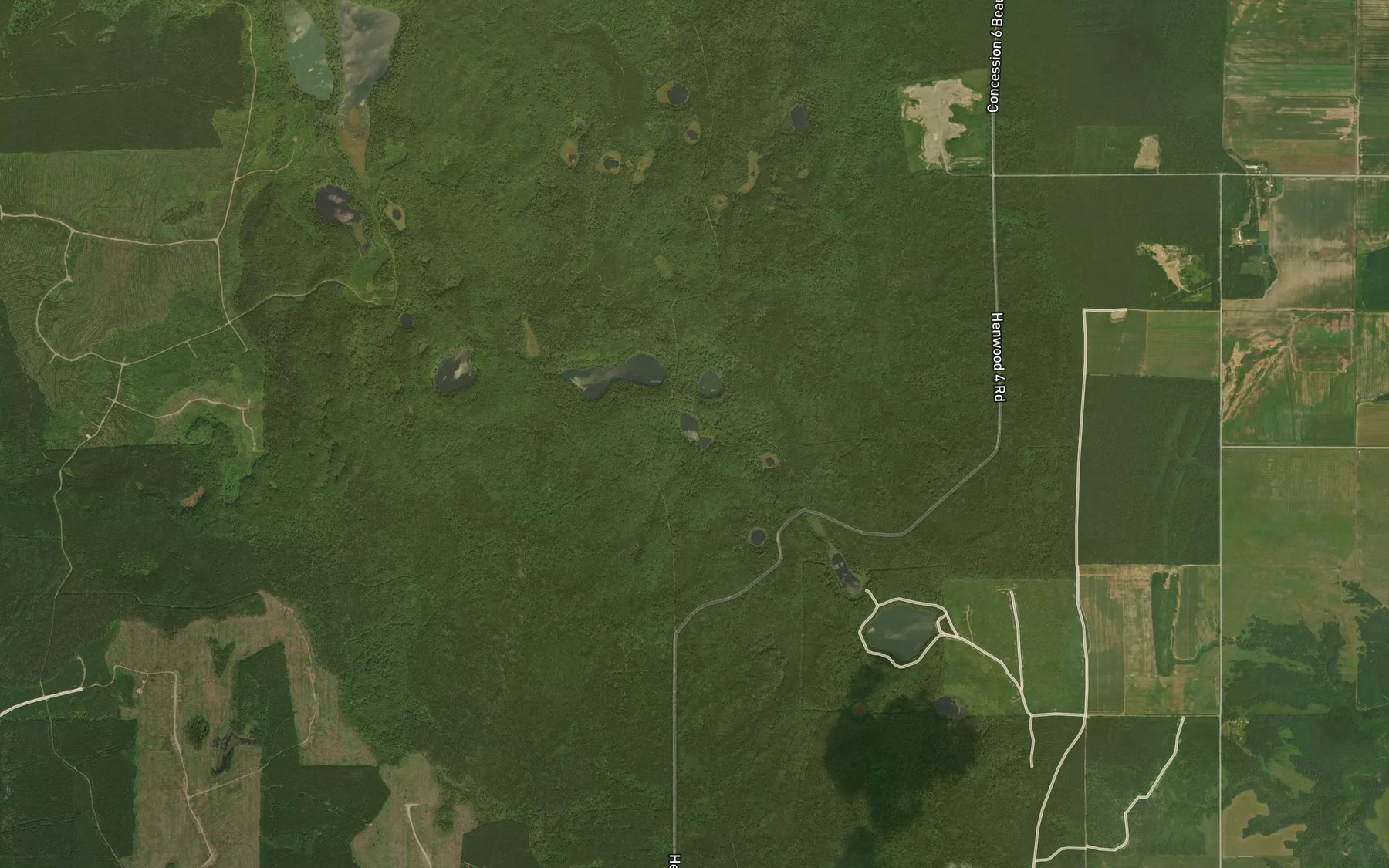 Satellite map of the Bailey Lake